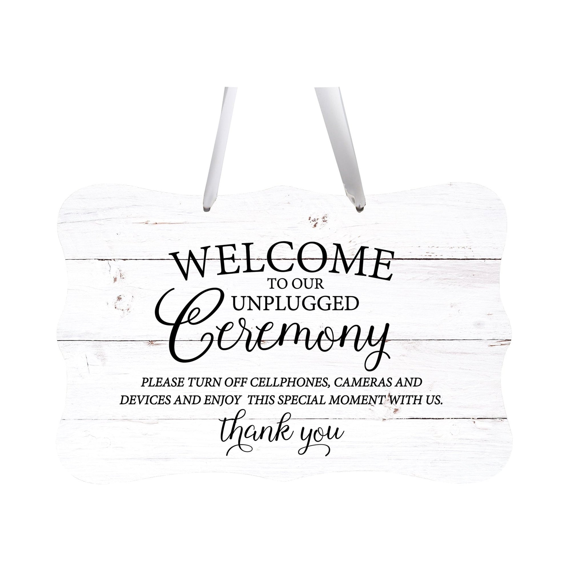 Wedding Hanging Sign - Unplugged Ceremony - LifeSong Milestones