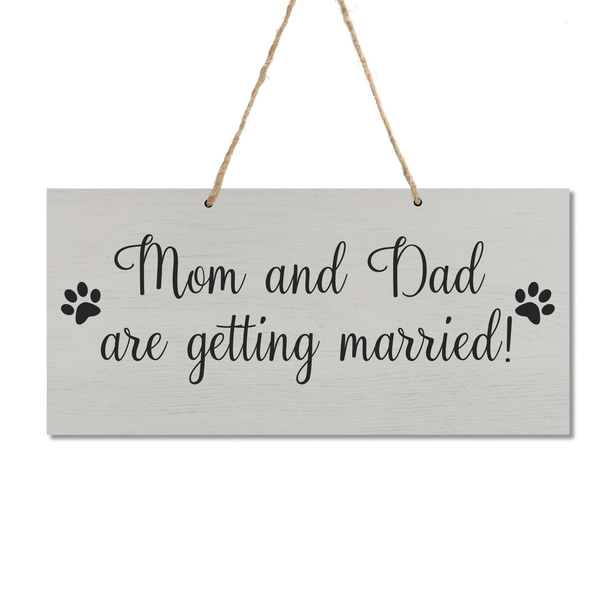 Wedding Rope Sign Decoration For Dog - Mom and Dad - LifeSong Milestones