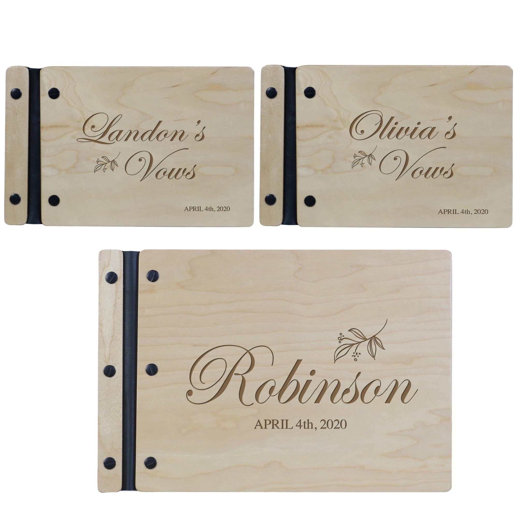 Wedding Vow Guest Book 3 Piece - Design A - LifeSong Milestones