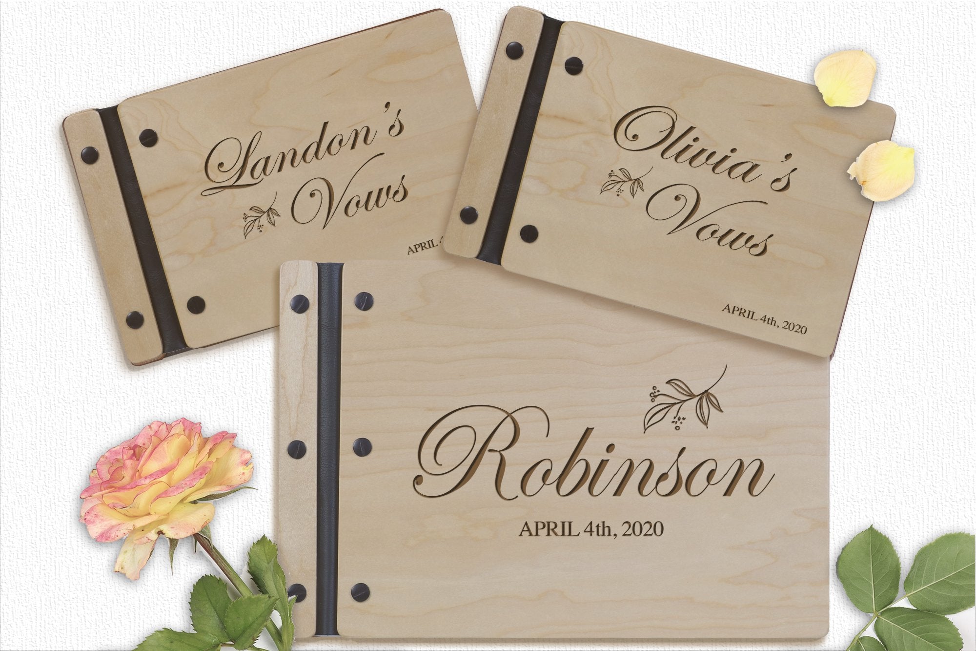 Wedding Vow Guest Book 3 Piece - Design A - LifeSong Milestones