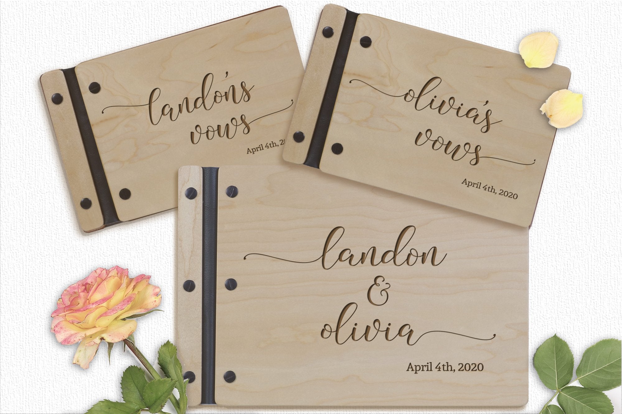 Wedding Vow Guest Book 3 Piece - Design B - LifeSong Milestones