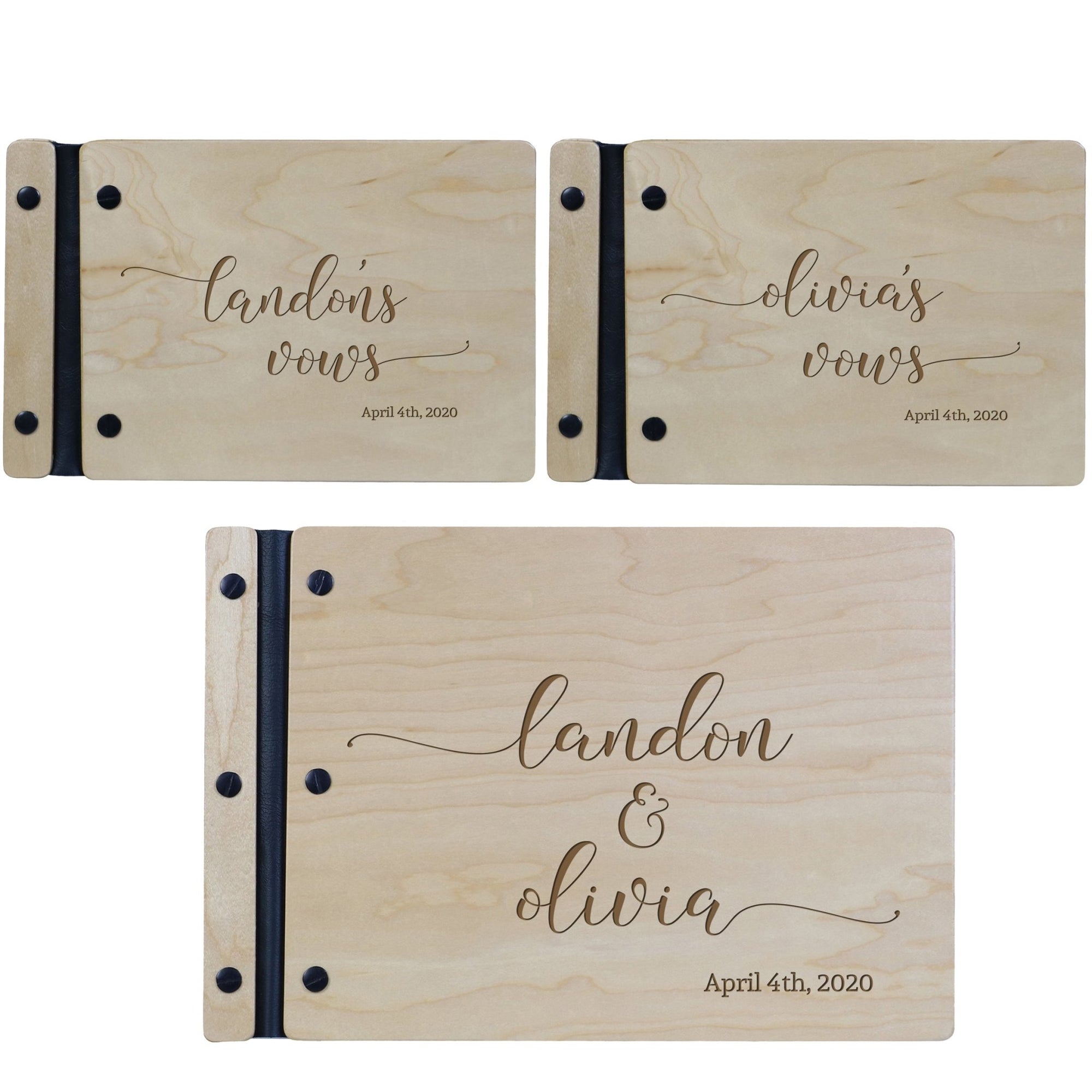 Wedding Vow Guest Book 3 Piece - Design B - LifeSong Milestones