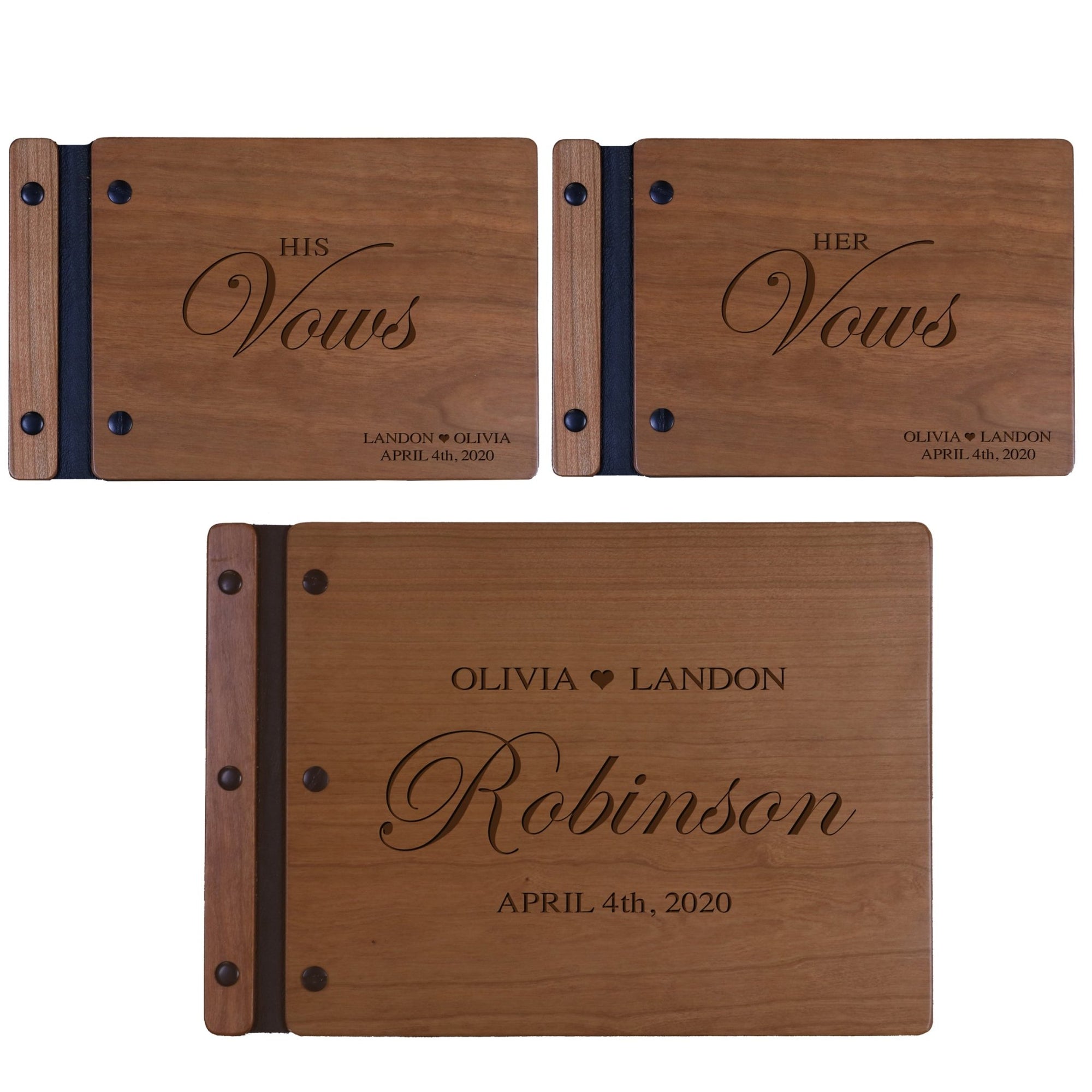 Wedding Vow Guest Book 3 Piece - Design C - LifeSong Milestones