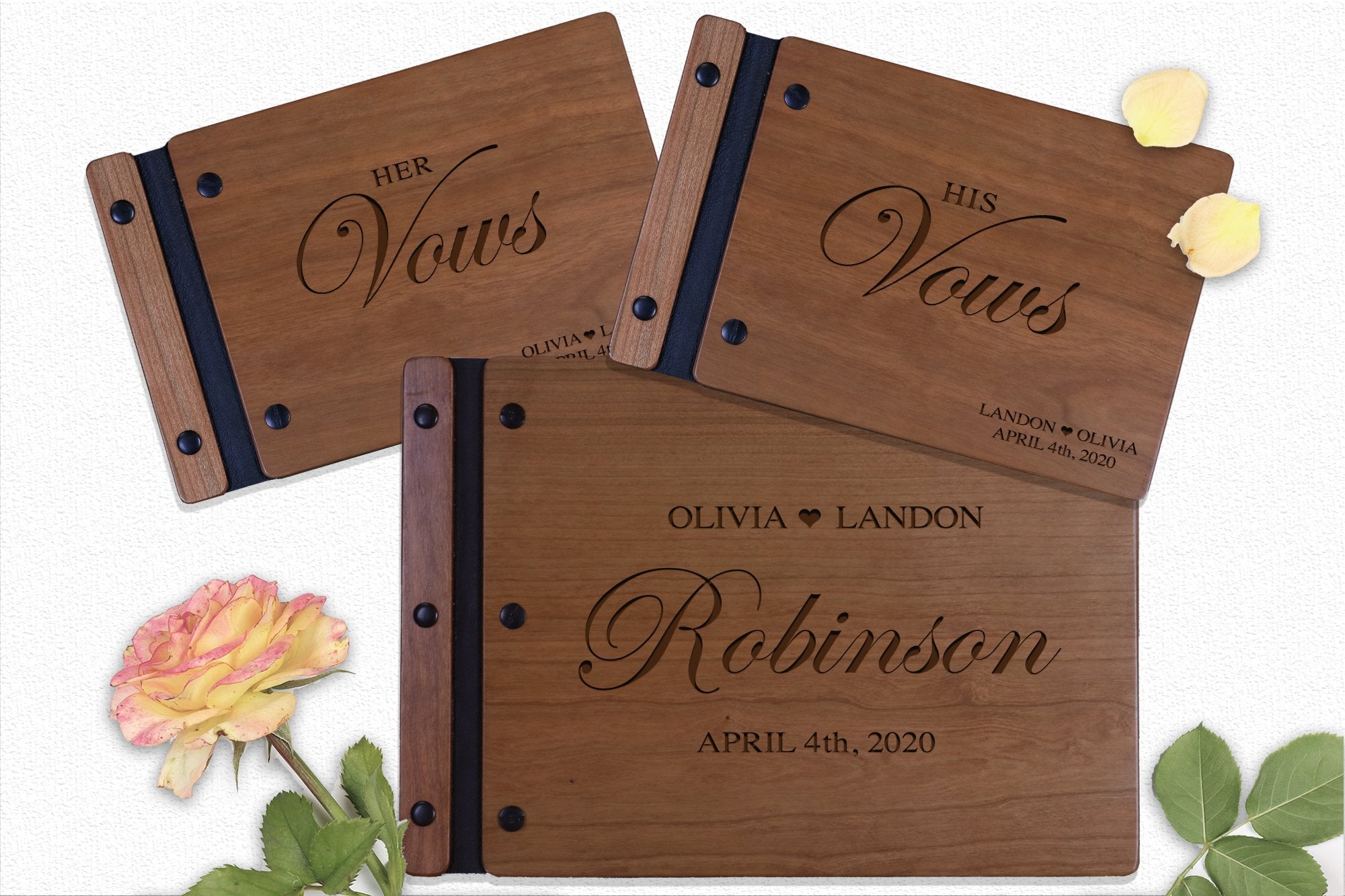 Wedding Vow Guest Book 3 Piece - Design C - LifeSong Milestones