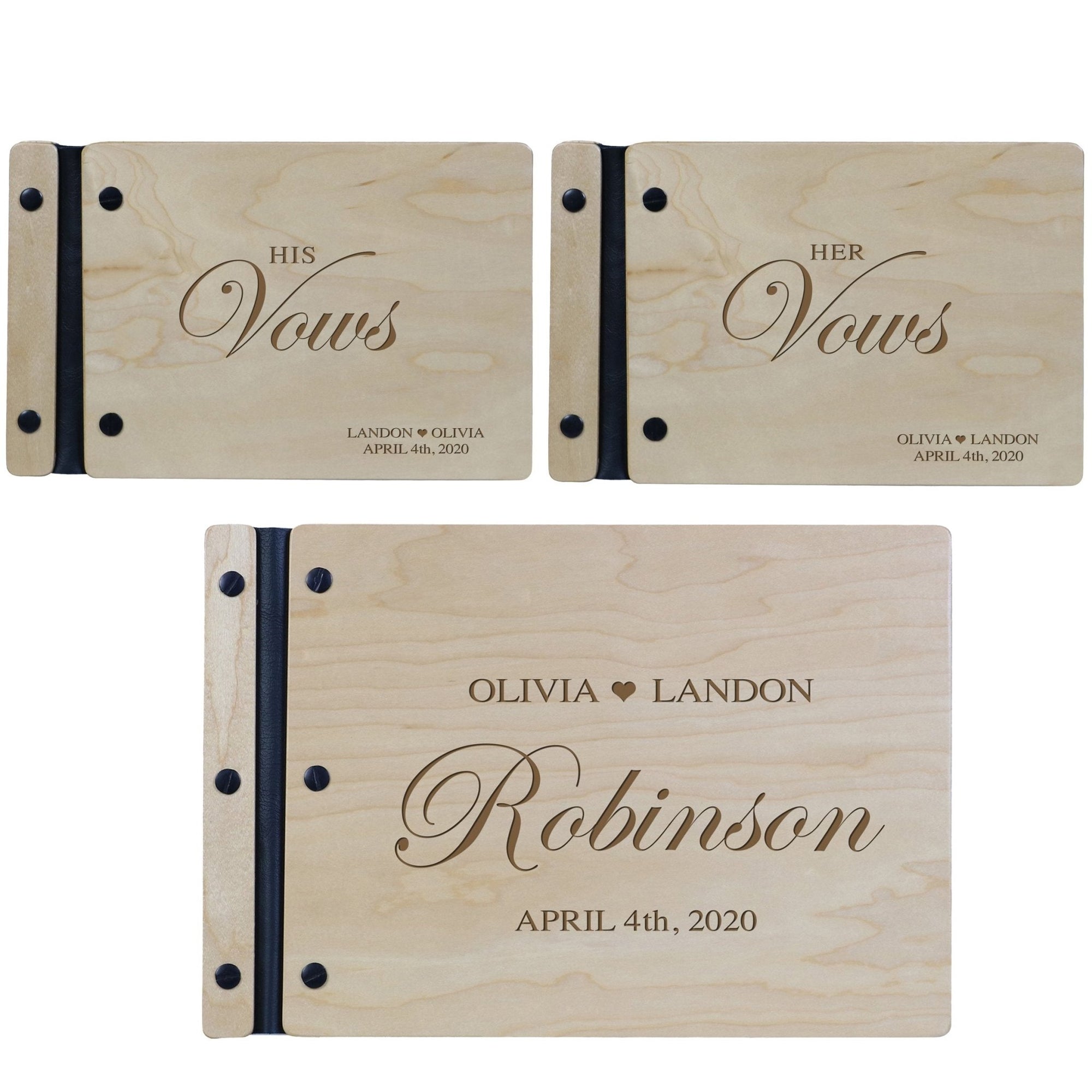 Wedding Vow Guest Book 3 Piece - Design C - LifeSong Milestones