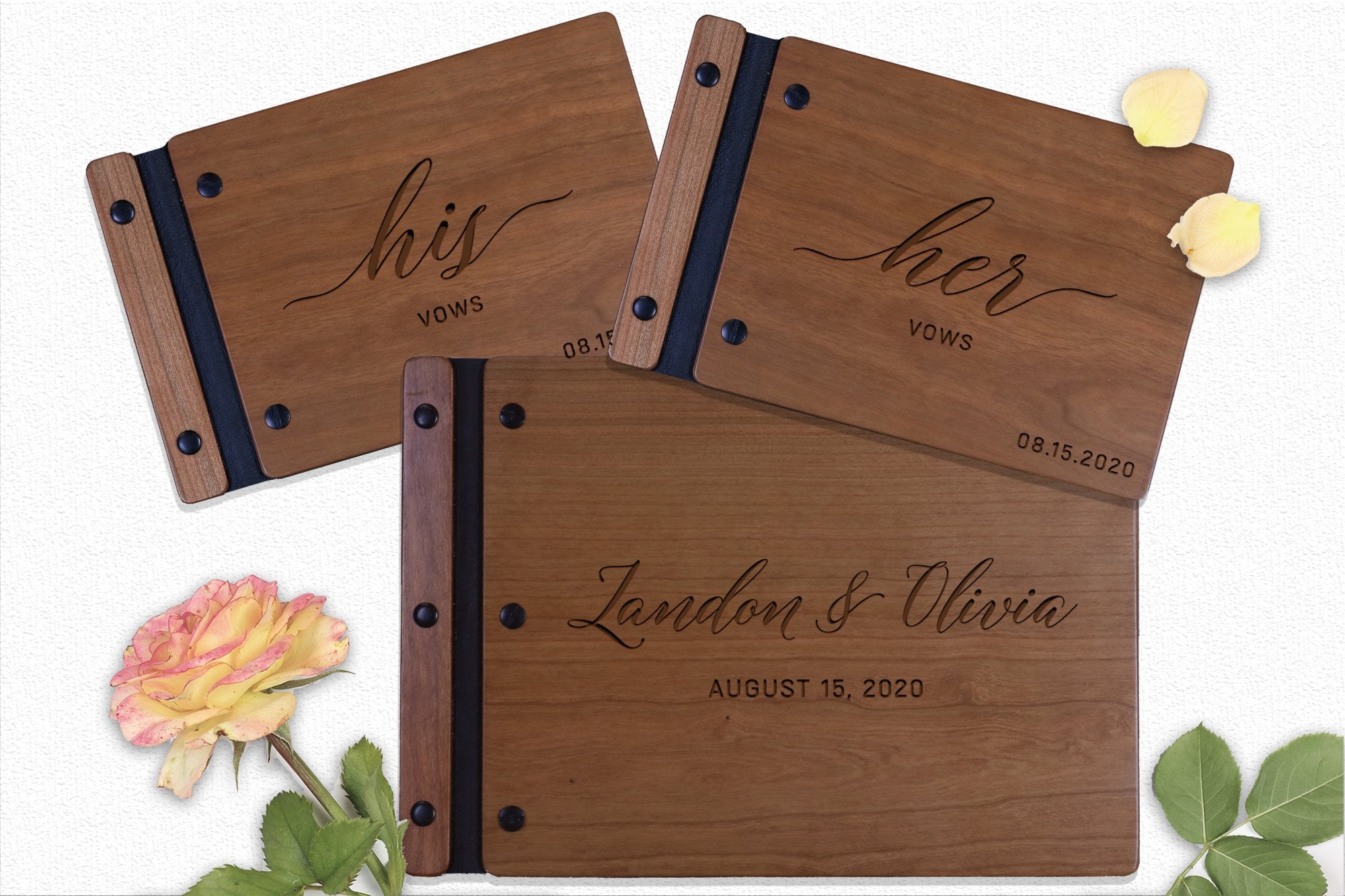 Wedding Vow Guest Book 3 Piece - Design D - LifeSong Milestones