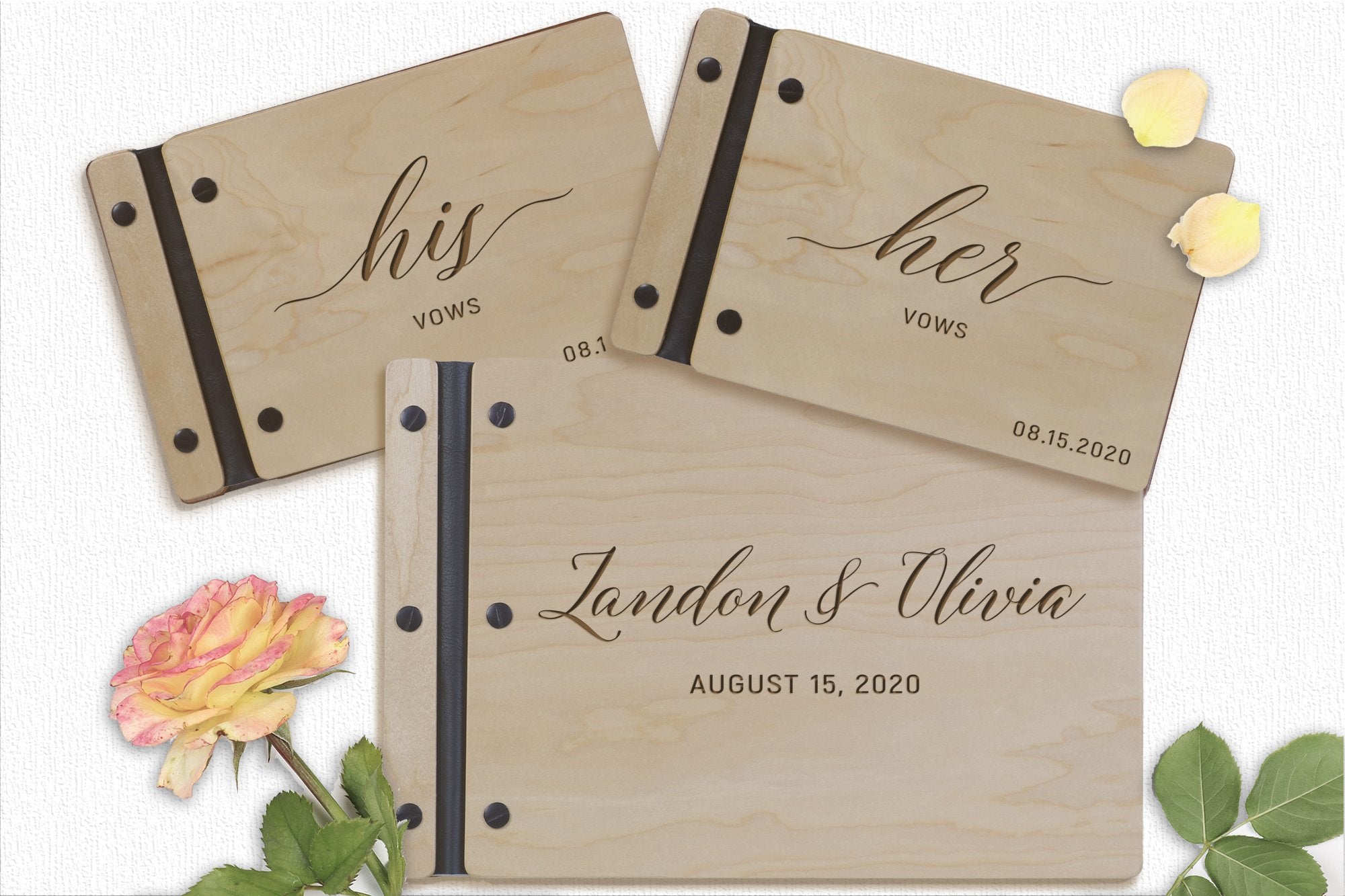 Wedding Vow Guest Book 3 Piece - Design D - LifeSong Milestones