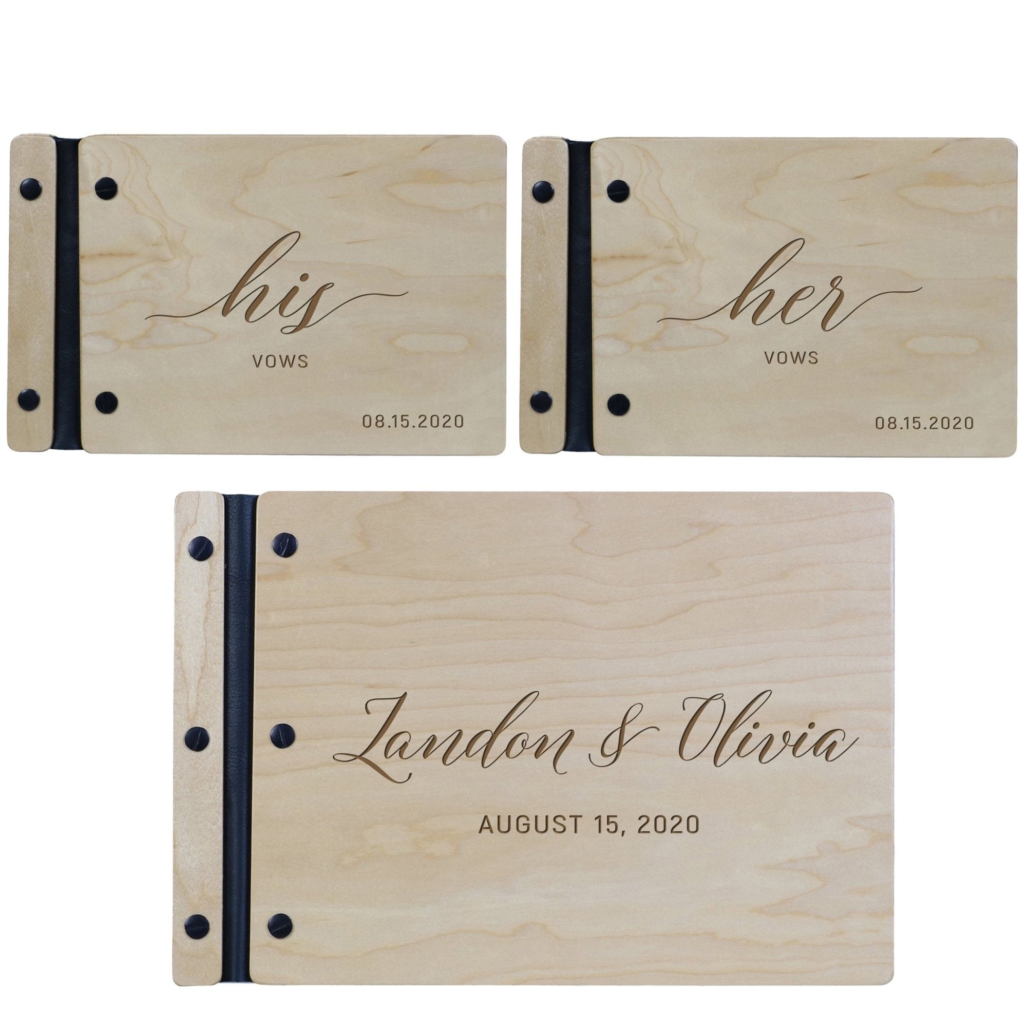 Wedding Vow Guest Book 3 Piece - Design D - LifeSong Milestones