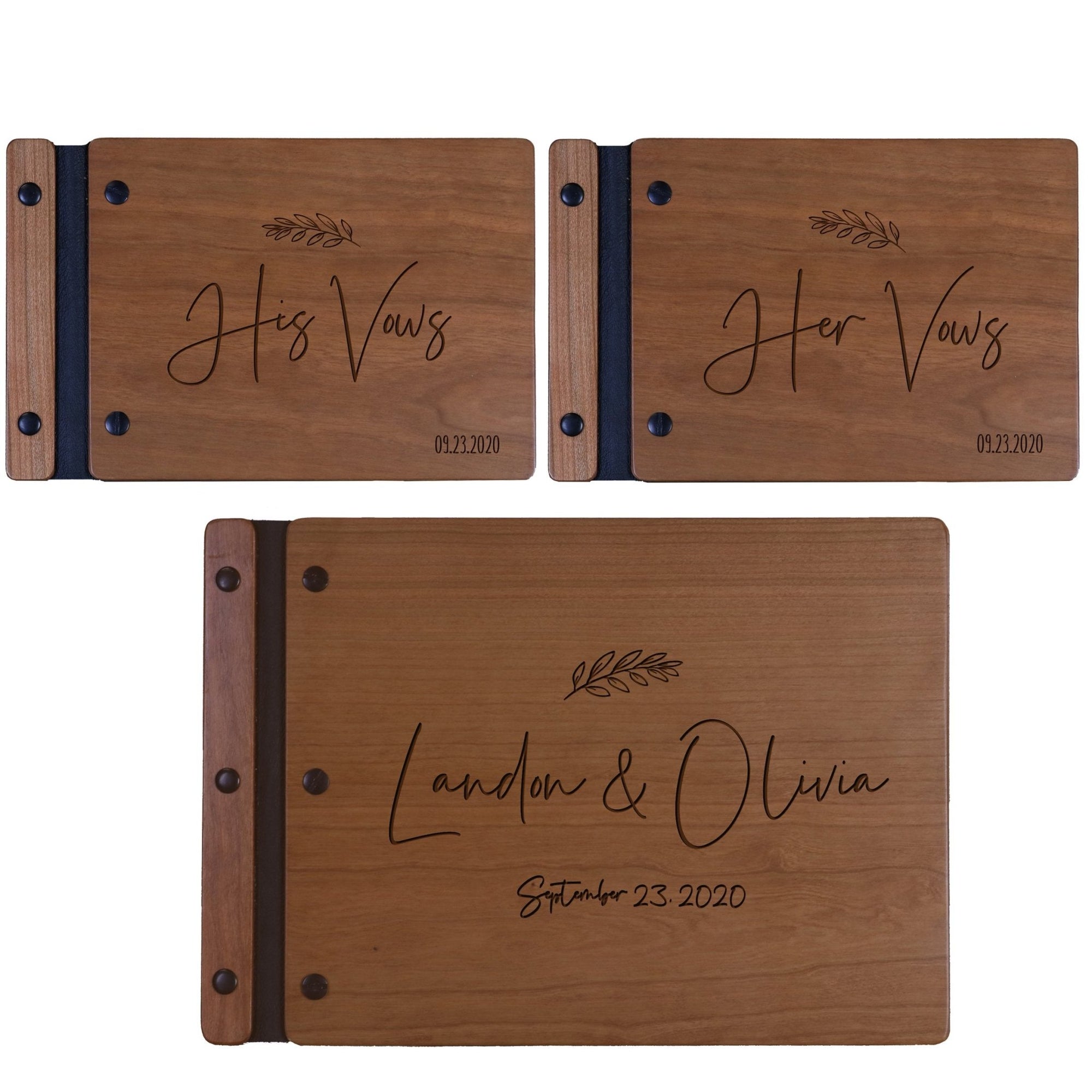 Wedding Vow Guest Book 3 Piece - Design E - LifeSong Milestones