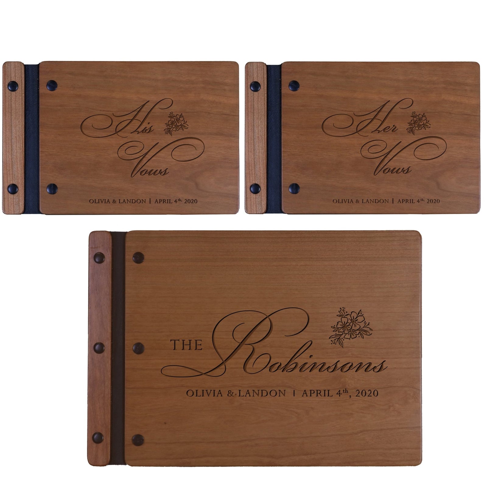 Wedding Vow Guest Book 3 Piece - Design F - LifeSong Milestones