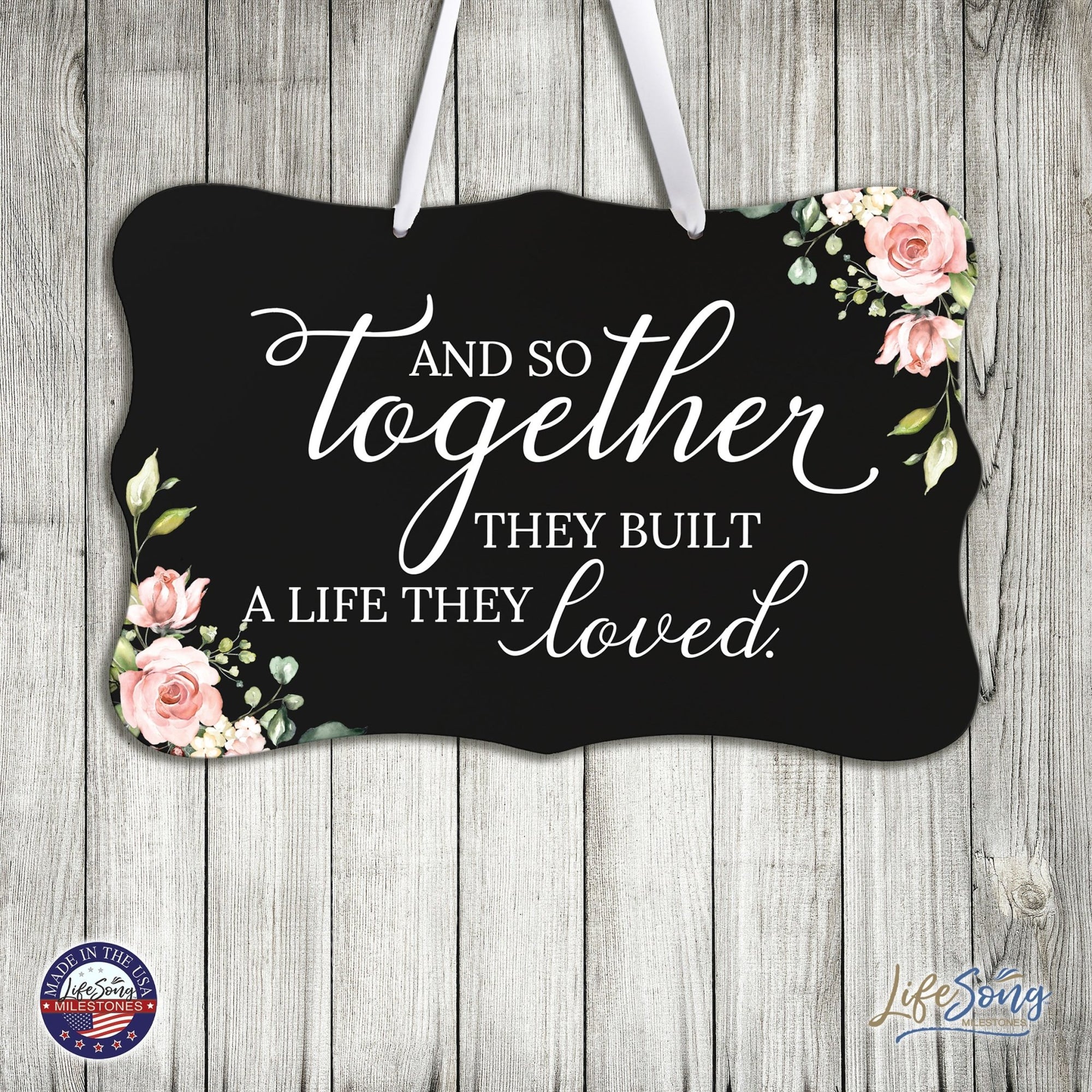 Wedding Wall Hanging Signs For Ceremony And Reception For Couples - And So Together - LifeSong Milestones