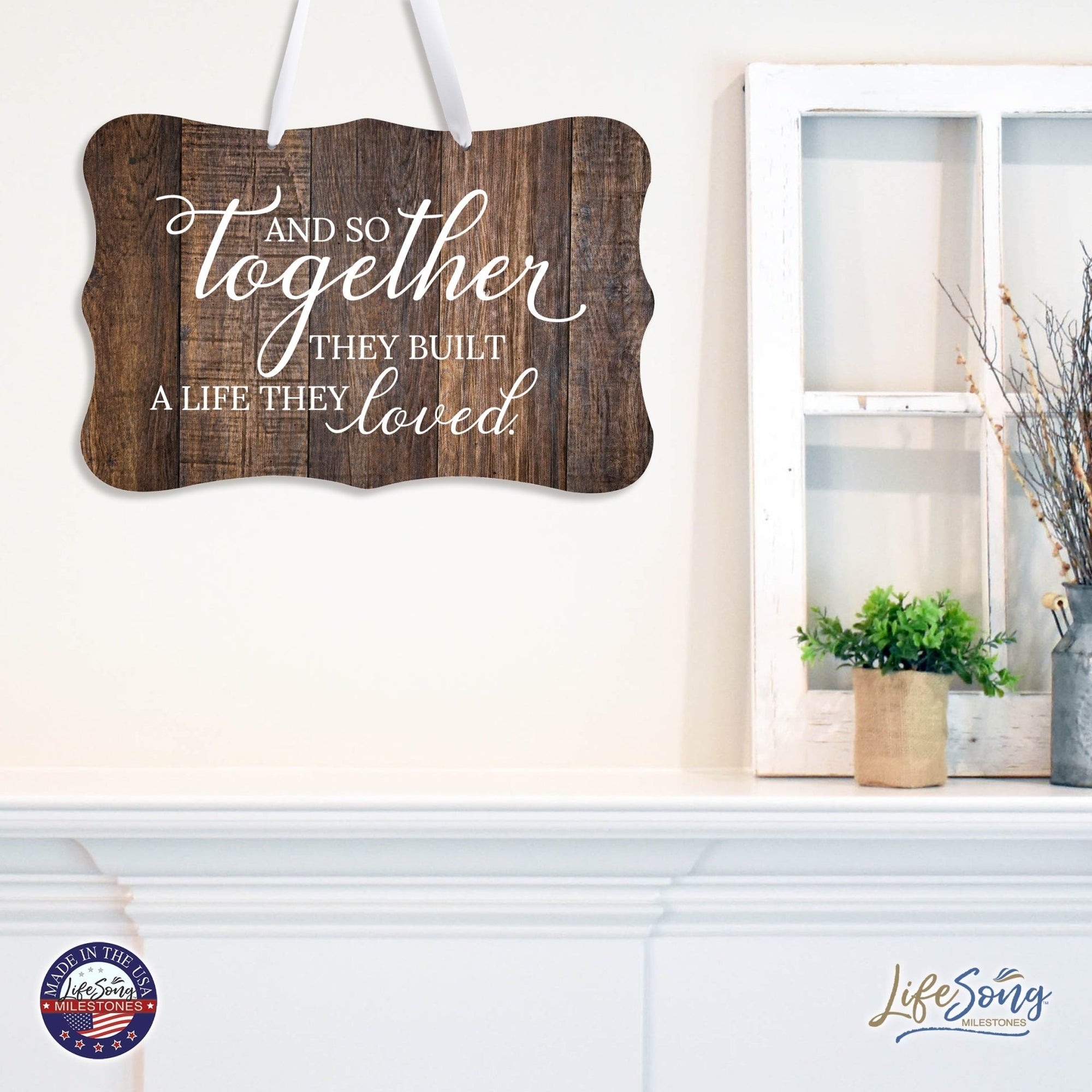 Wedding Wall Hanging Signs For Ceremony And Reception For Couples - And So Together - LifeSong Milestones