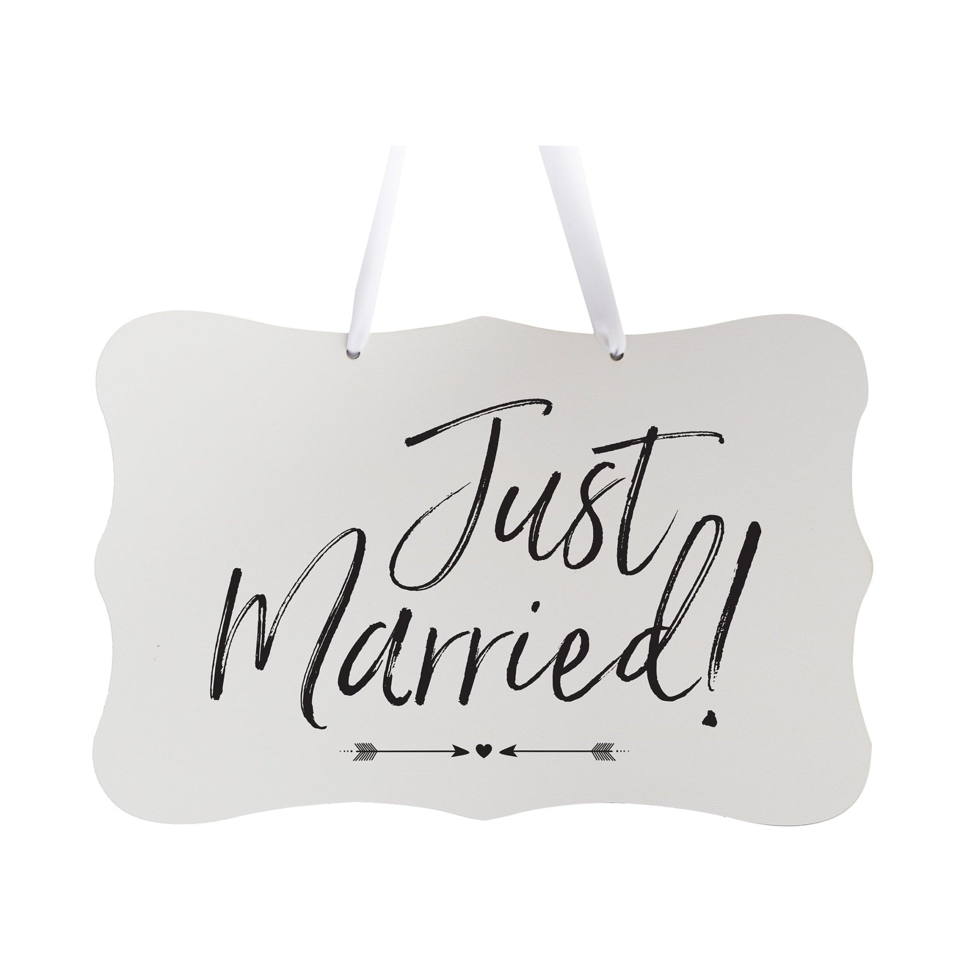 Wedding Wall Hanging Signs For Ceremony And Reception For Couples - Just Married (Heart) - LifeSong Milestones