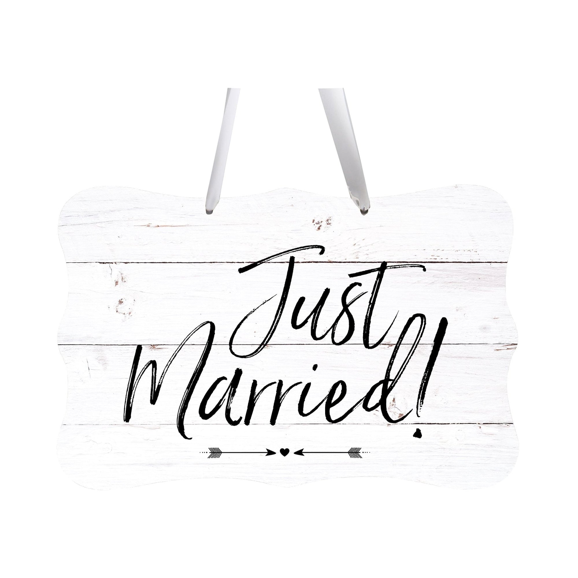 Wedding Wall Hanging Signs For Ceremony And Reception For Couples - Just Married (Heart) - LifeSong Milestones