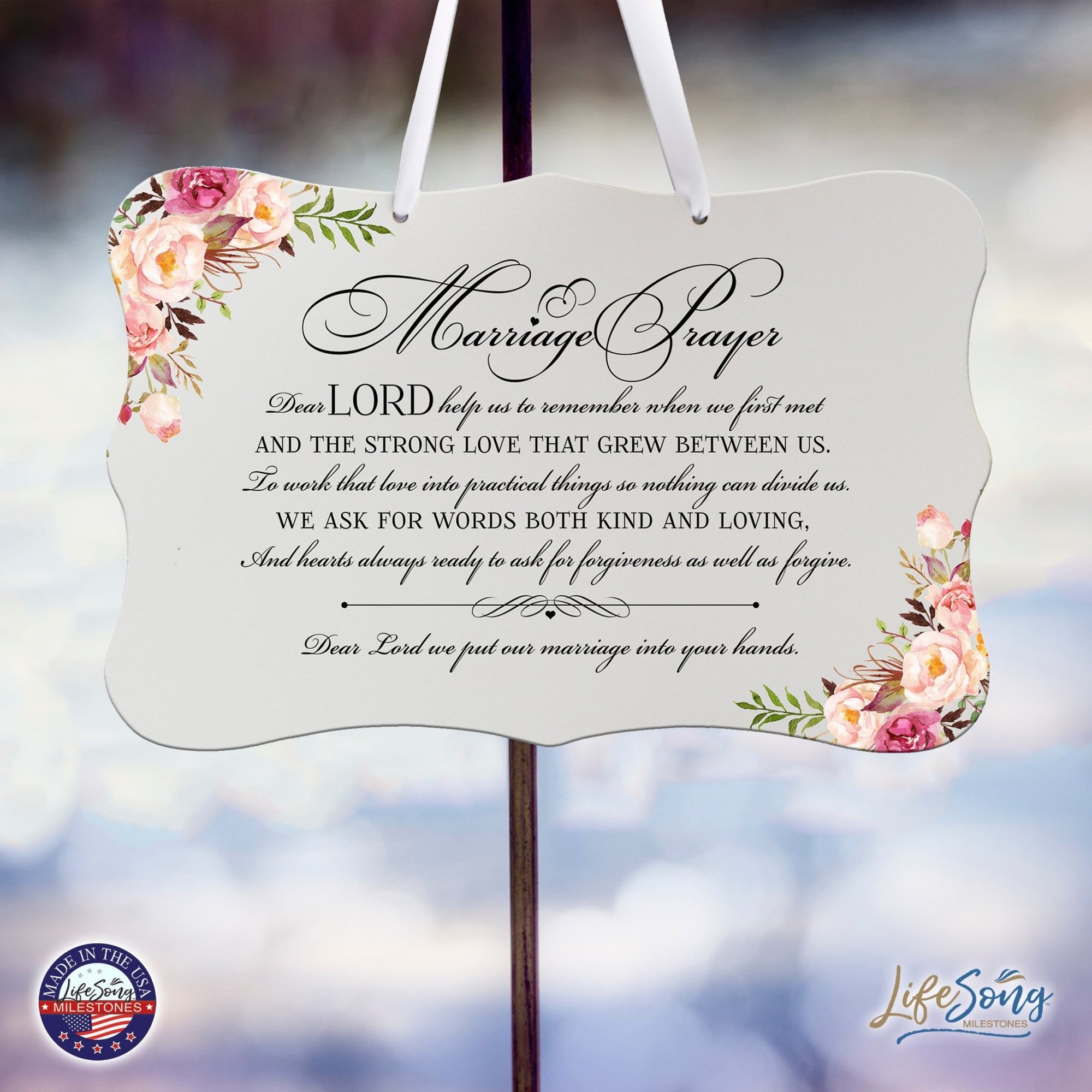 Wedding Wall Hanging Signs For Ceremony And Reception For Couples - Marriage Prayer - LifeSong Milestones