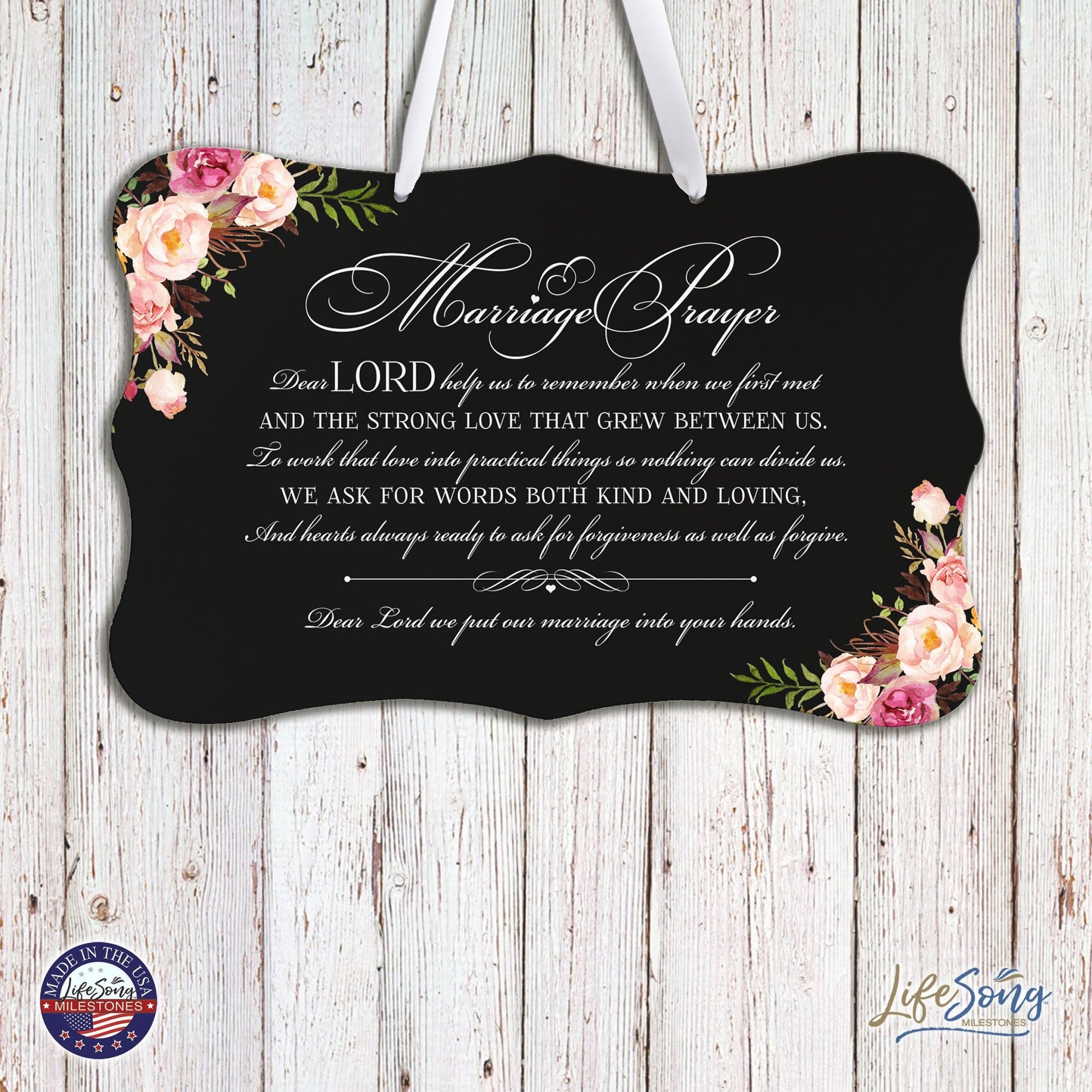 Wedding Wall Hanging Signs For Ceremony And Reception For Couples - Marriage Prayer - LifeSong Milestones