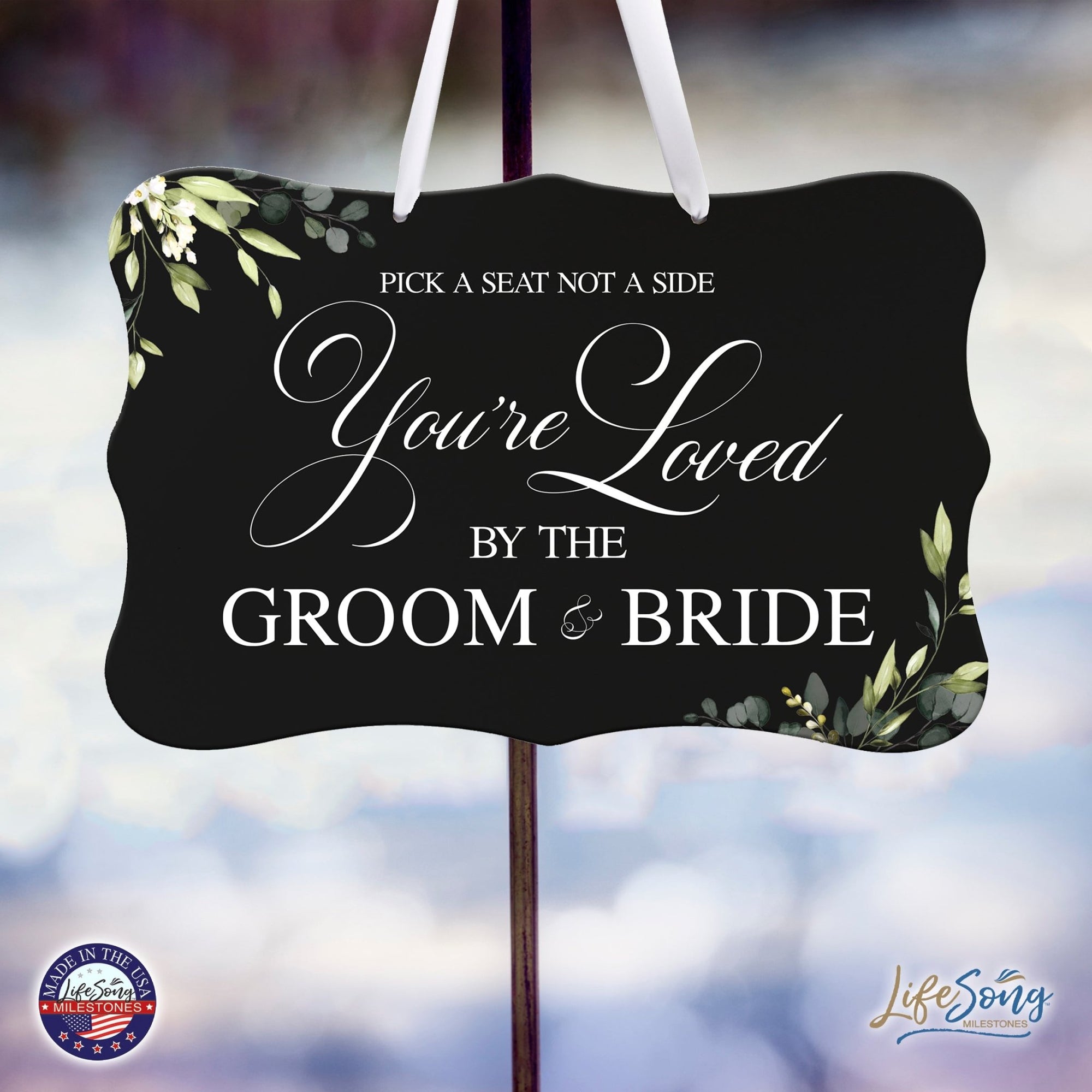 Wedding Wall Hanging Signs For Ceremony And Reception For Couples - Pick A Seat - LifeSong Milestones