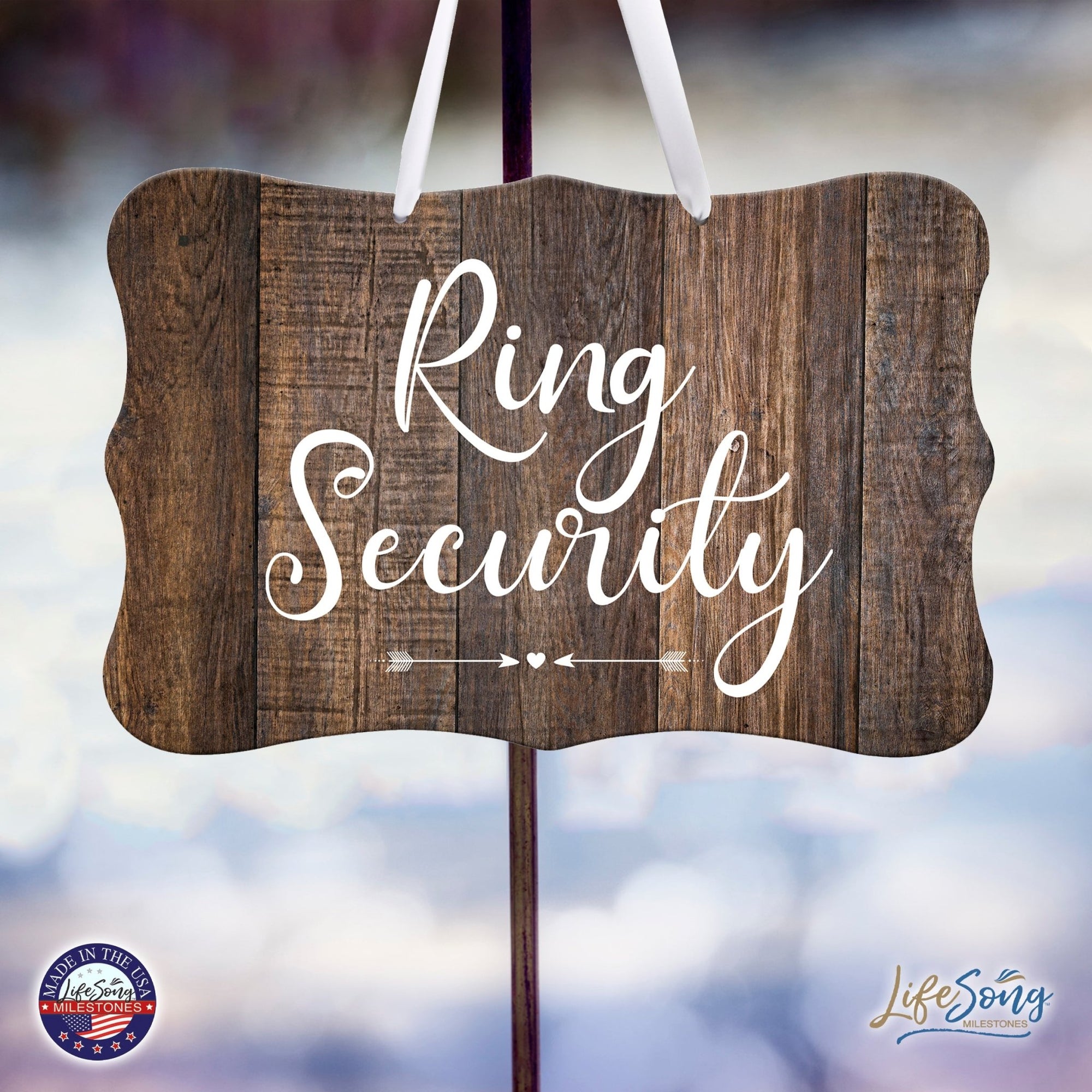 Wedding Wall Hanging Signs For Ceremony And Reception For Couples - Ring Security - LifeSong Milestones