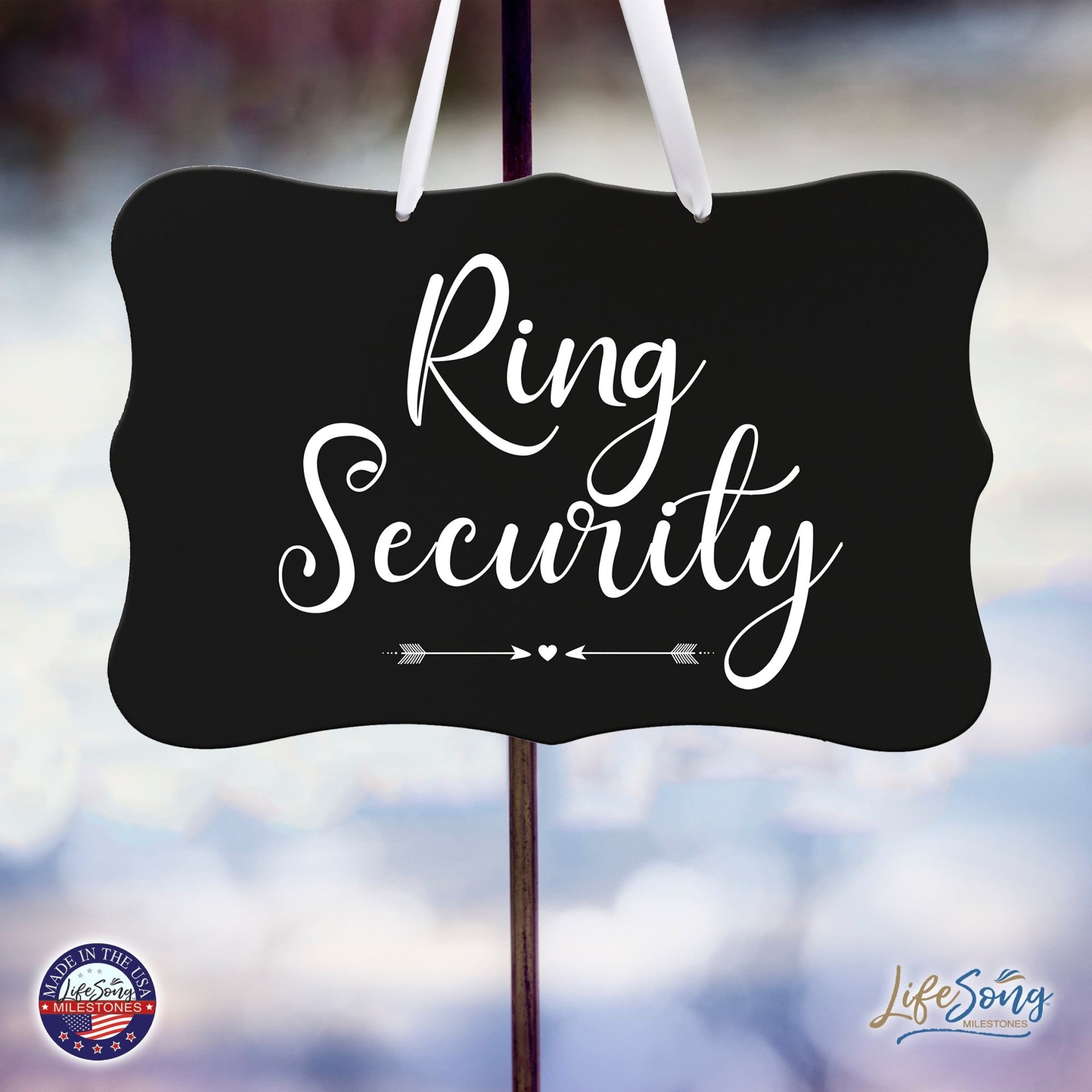 Wedding Wall Hanging Signs For Ceremony And Reception For Couples - Ring Security - LifeSong Milestones