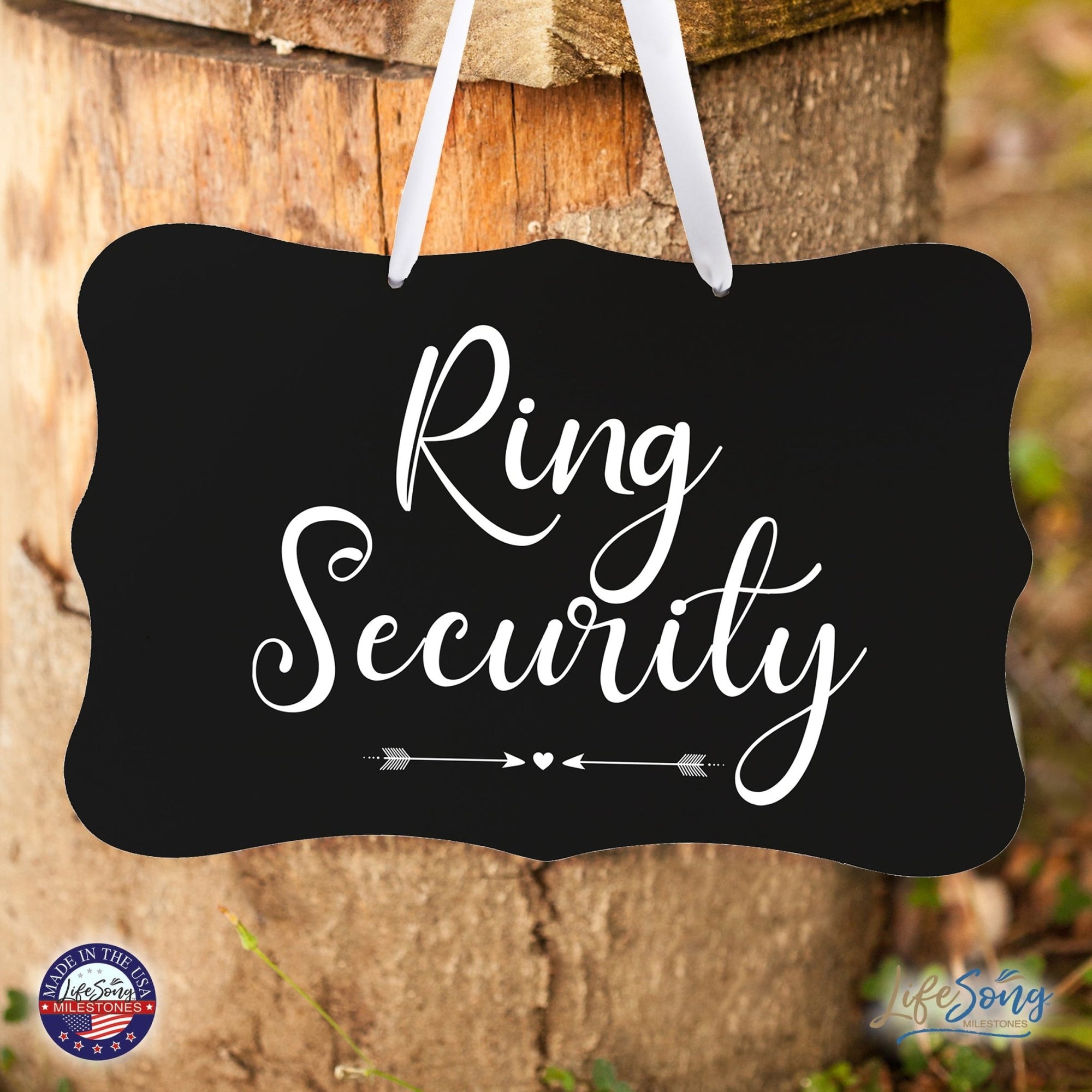 Wedding Wall Hanging Signs For Ceremony And Reception For Couples - Ring Security - LifeSong Milestones