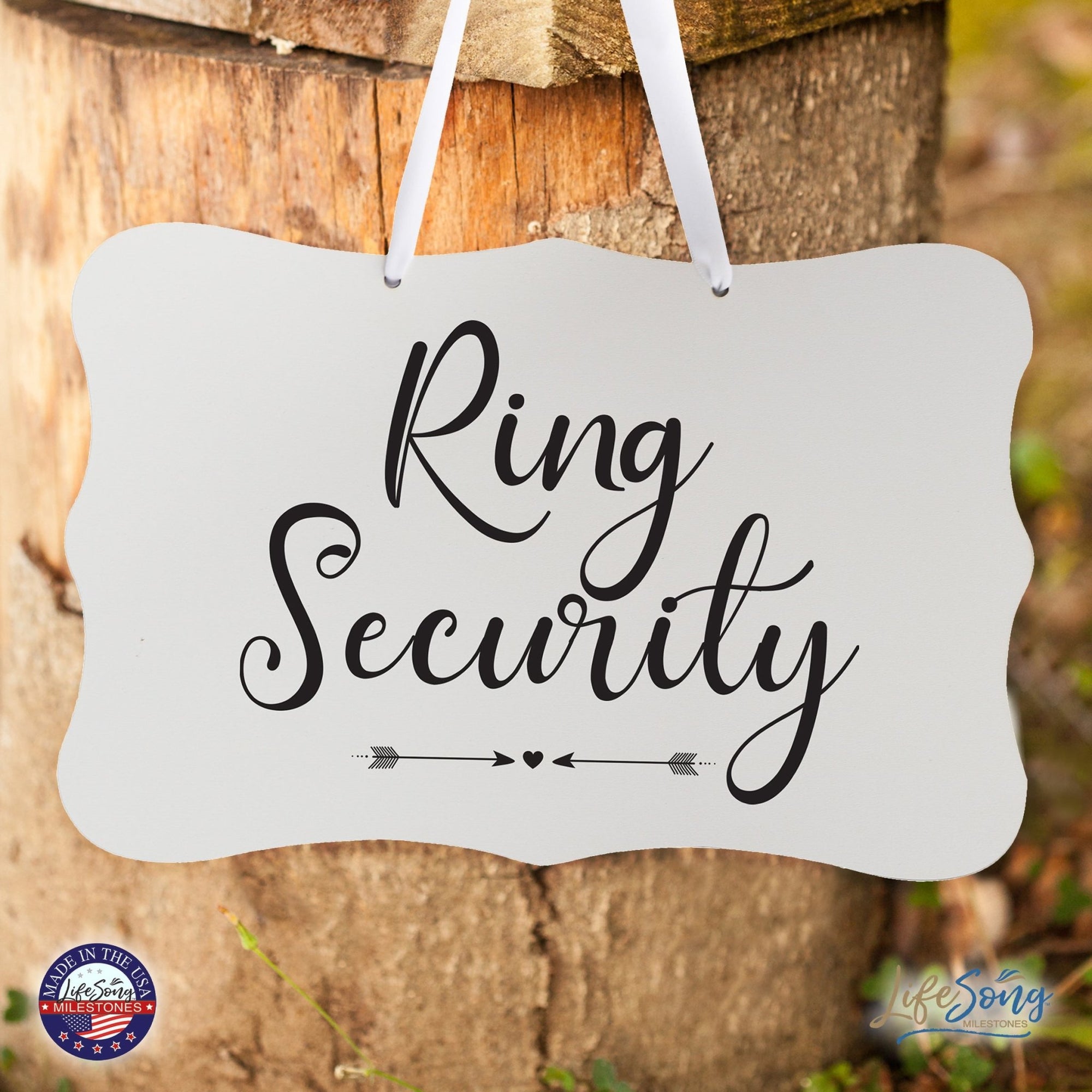 Wedding Wall Hanging Signs For Ceremony And Reception For Couples - Ring Security - LifeSong Milestones