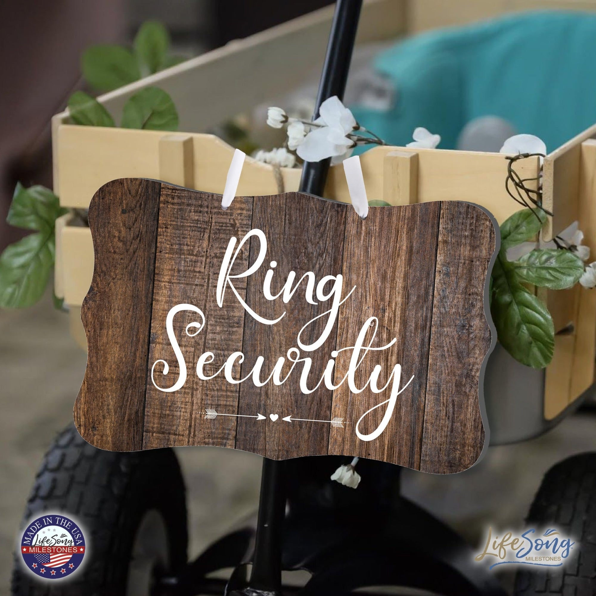 Wedding Wall Hanging Signs For Ceremony And Reception For Couples - Ring Security - LifeSong Milestones