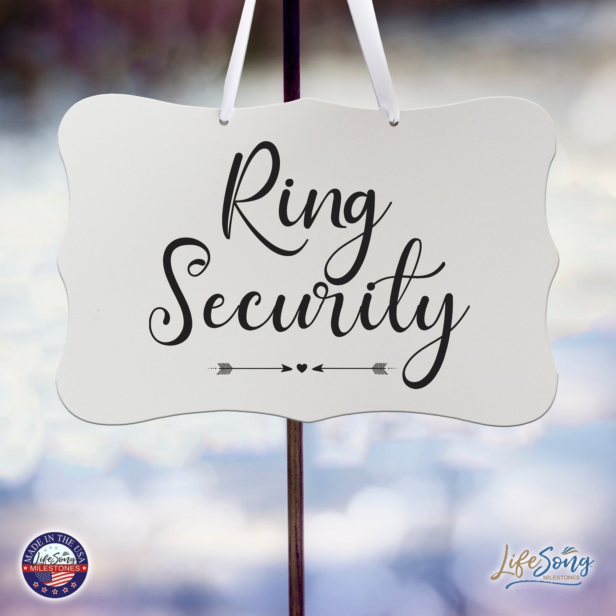 Wedding Wall Hanging Signs For Ceremony And Reception For Couples - Ring Security - LifeSong Milestones