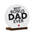 White Round Sign With Wooden Base For Stepdad Gift Ideas - Best Bonus Dad Ever - LifeSong Milestones