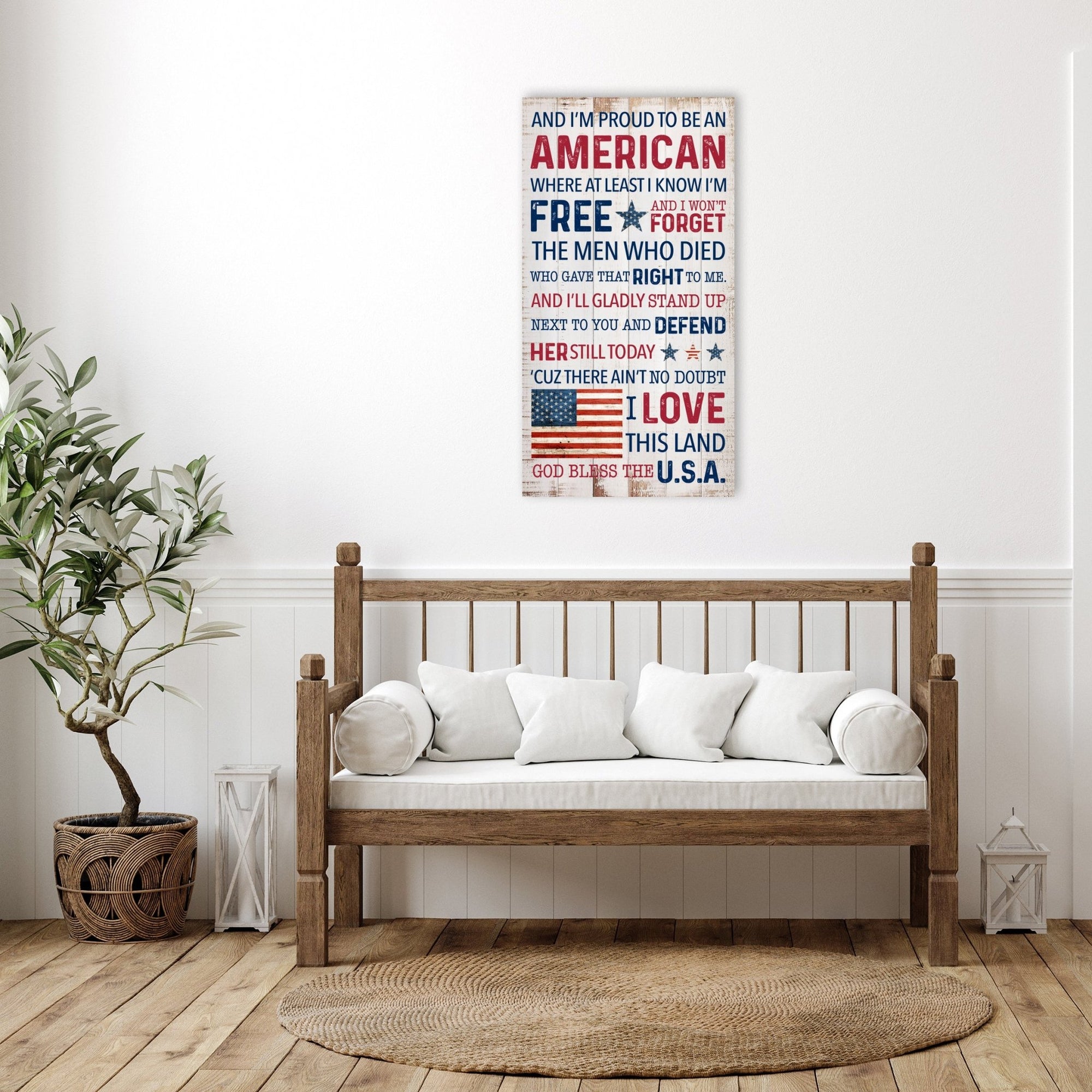 Wooden Americana Wall Plaque for Home Decorations - LifeSong Milestones