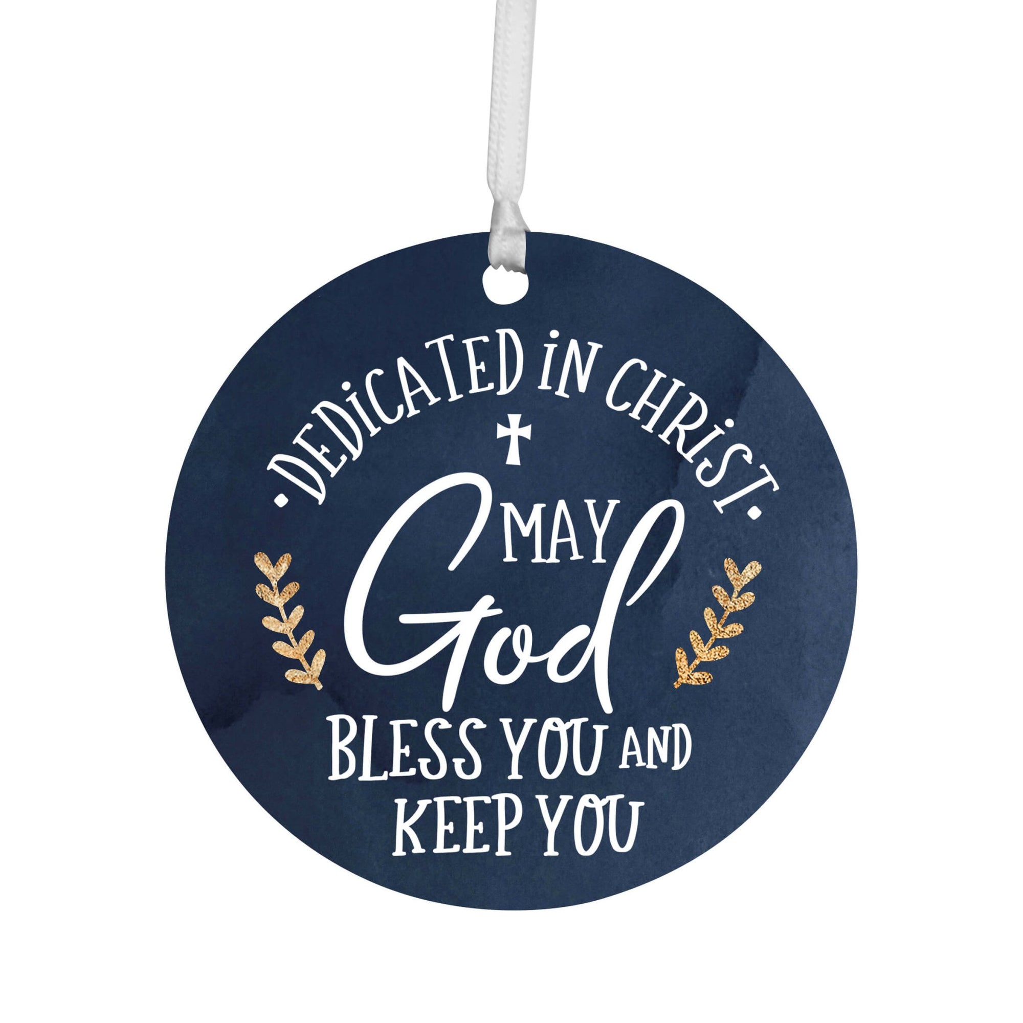 Wooden Baptism Hanging Ornament Gift for Godchild - Dedicated In Christ - LifeSong Milestones