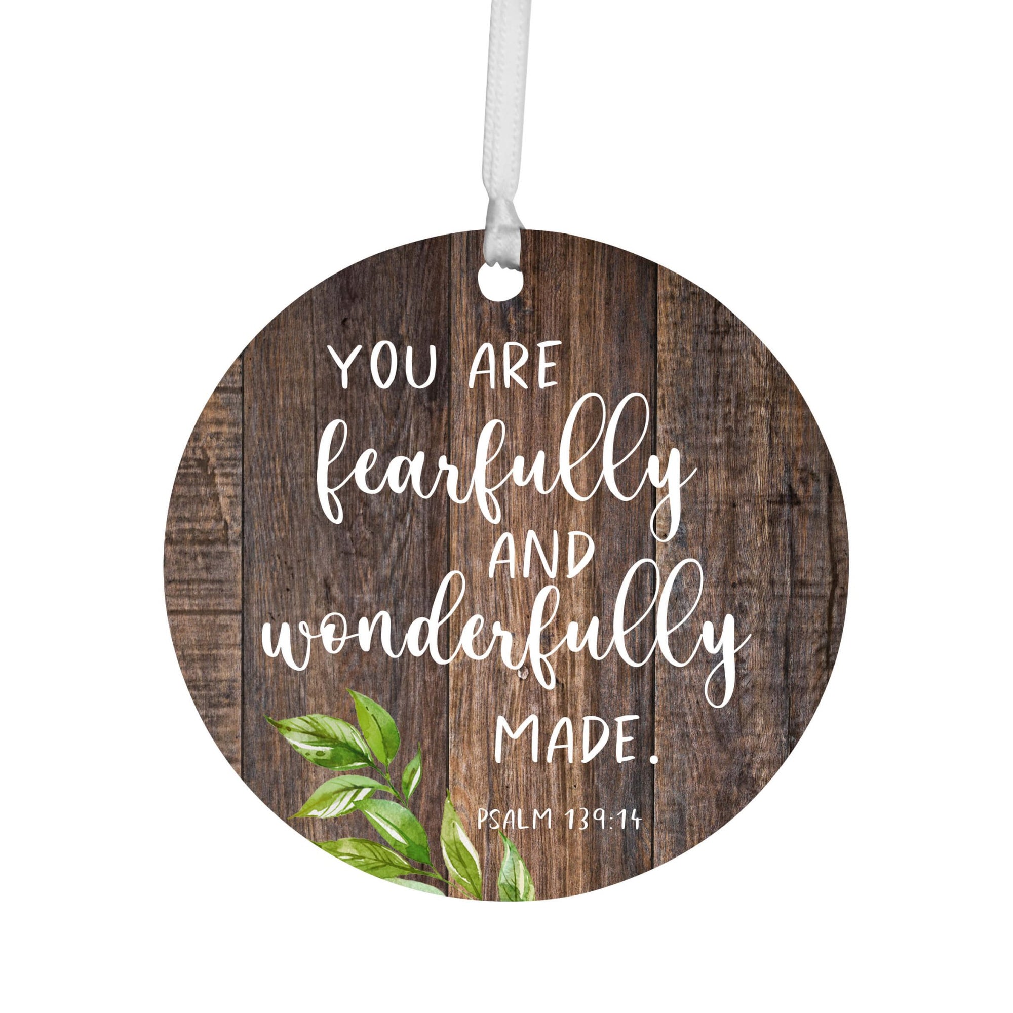 Wooden Baptism Hanging Ornament Gift for Godchild - You Are Fearfully and Wonderfully - LifeSong Milestones