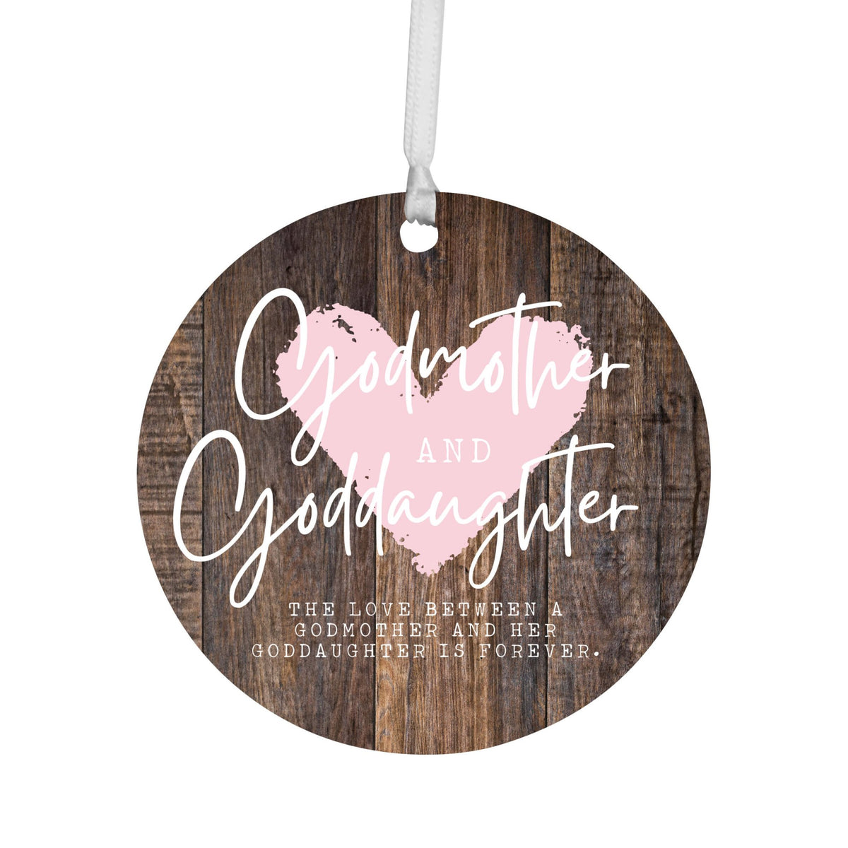 Wooden Baptism Hanging Ornament Gift for Goddaughter - The Love Between - LifeSong Milestones