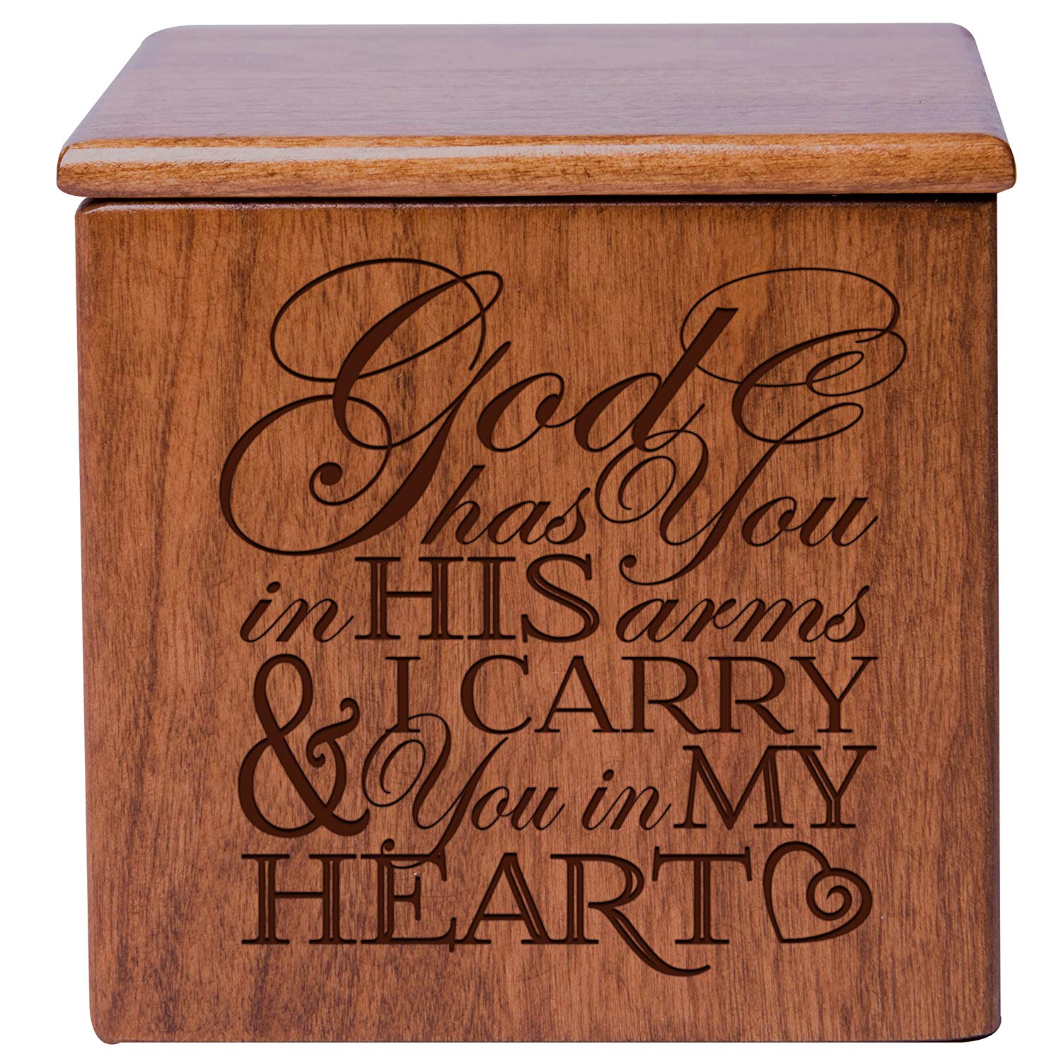 Decorative Memorial Tabletop Wooden Urn Box for Human Ashes