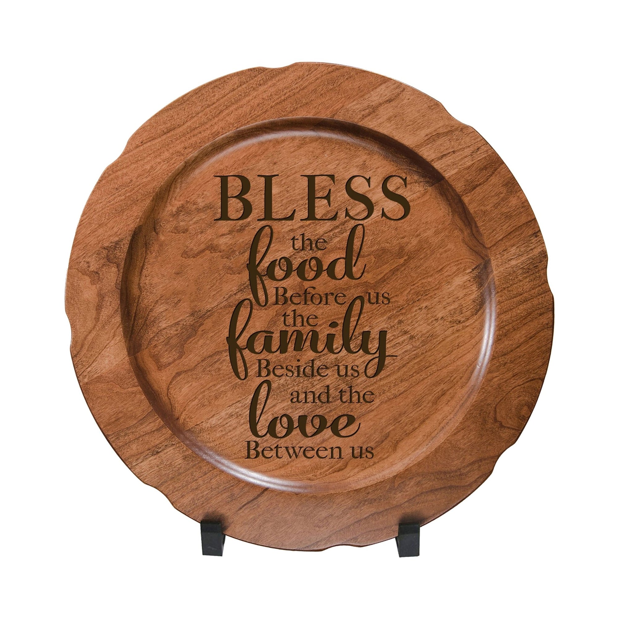 Wooden Decorative Plate 12” - Bless The Food - LifeSong Milestones