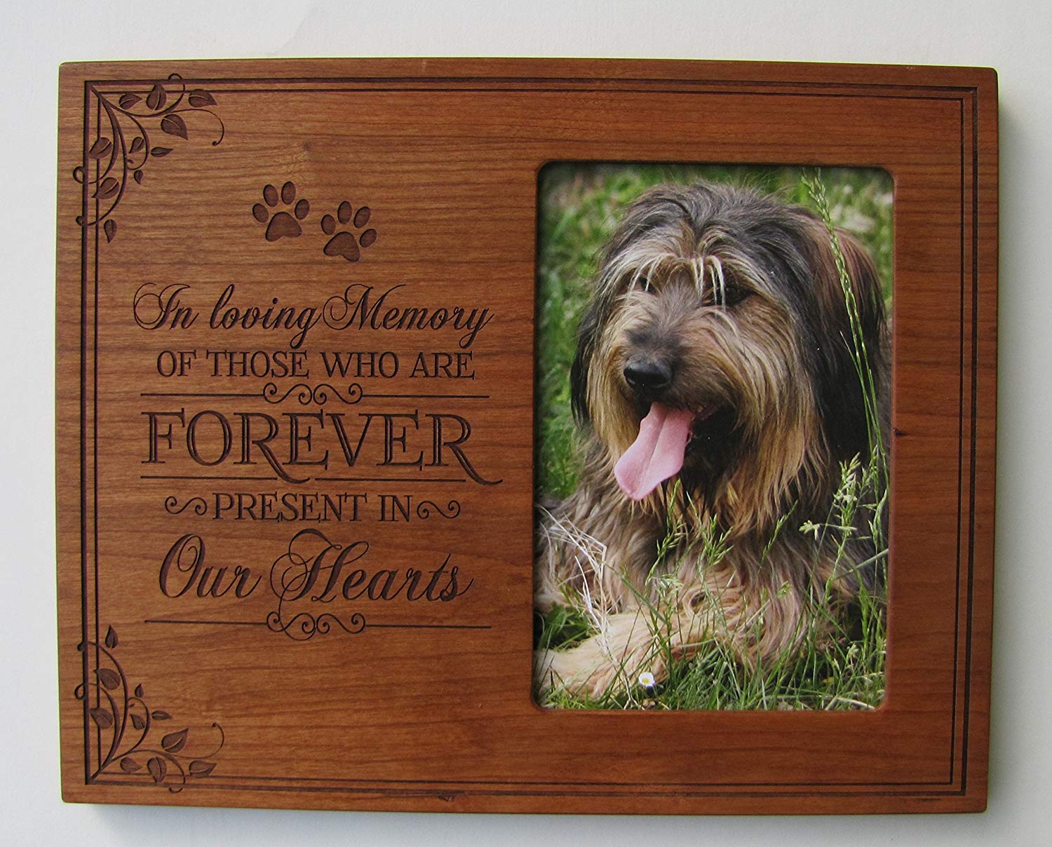 Wooden Memorial 8x10 Picture Frame for Pet holds 4x6 photo In Loving Memory - LifeSong Milestones