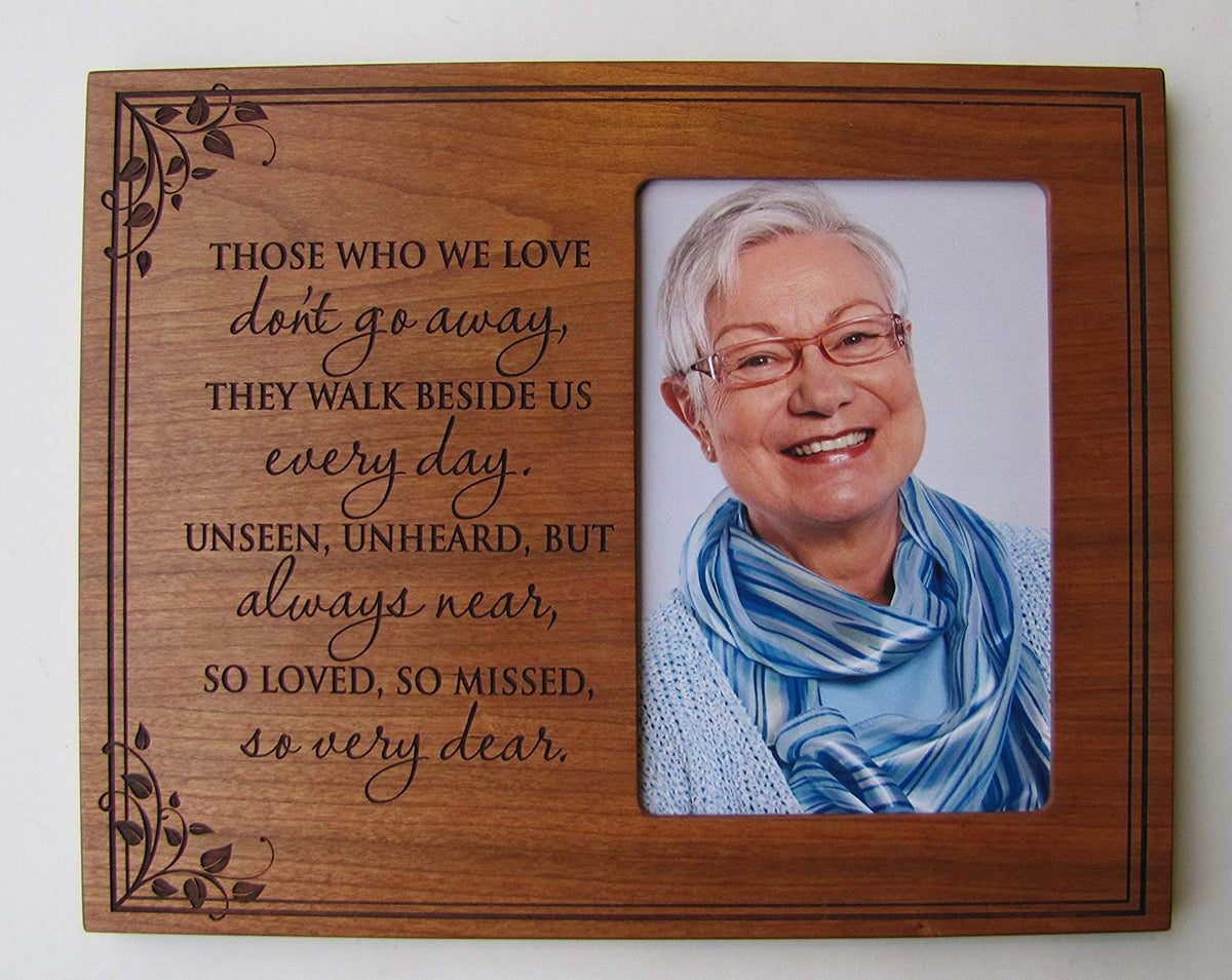 Wooden Memorial 8x10 Picture Frame holds 4x6 photo Those Who We Love Don&#39;t Go Away - LifeSong Milestones