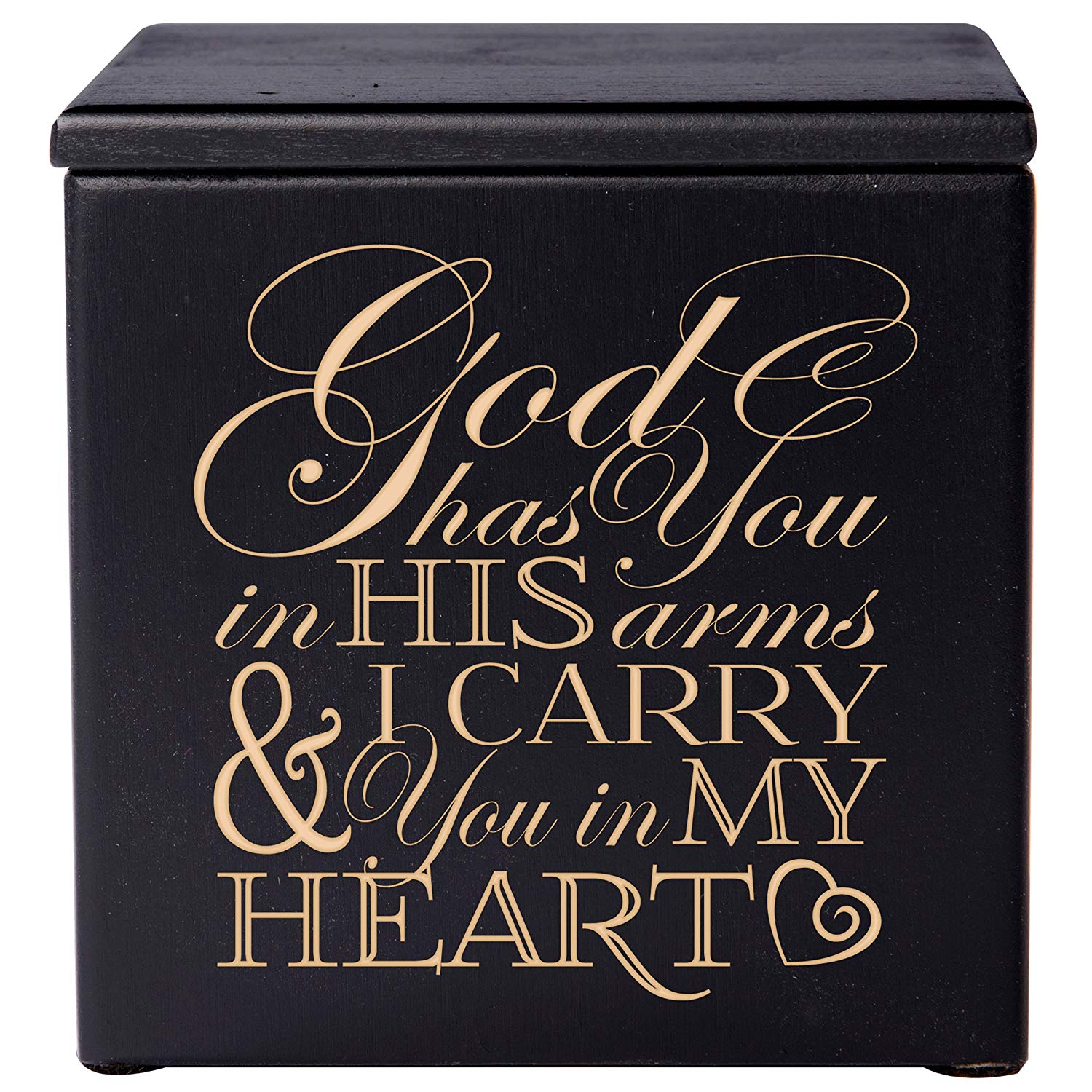 Small Elegant Memorial Wooden Keepsake Urn Box For Ashes