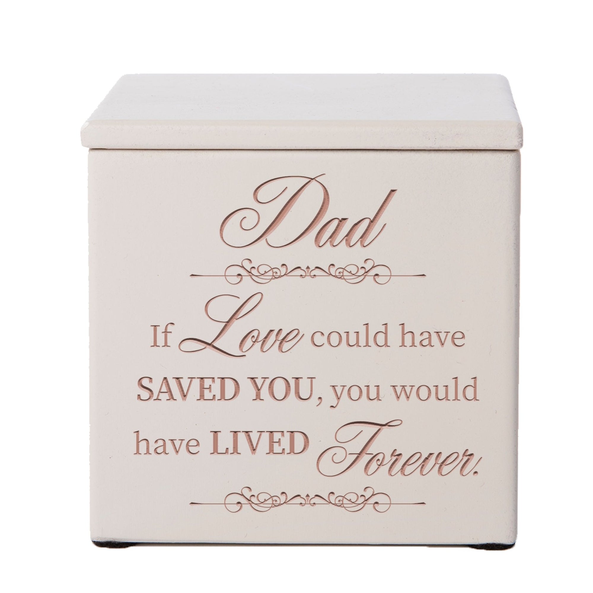 Unique Wooden Memorial Keepsake Urn Box for Dad's Ashes