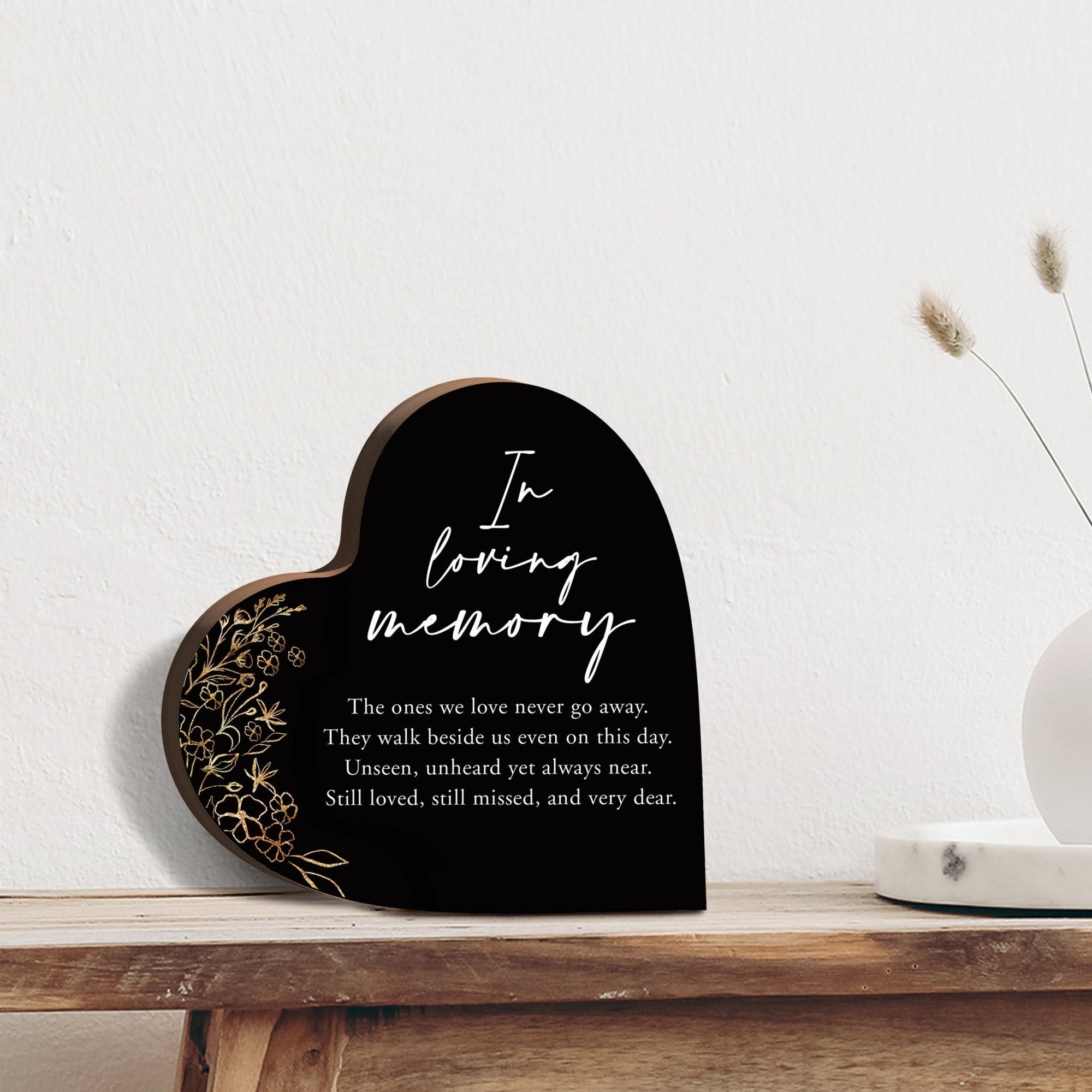 Wooden Memorial Heart Block Sign for Loss of Loved One - LifeSong Milestones