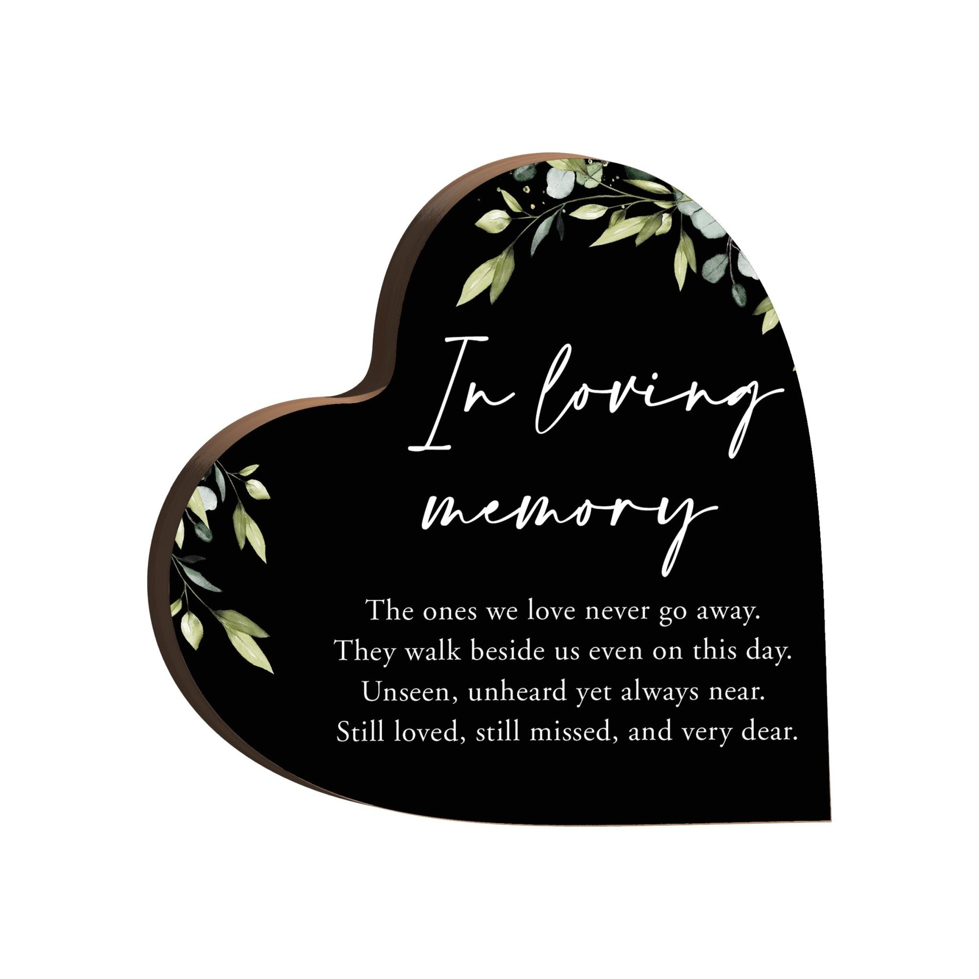 Wooden Memorial Heart Block Sign for Loss of Loved One - LifeSong Milestones