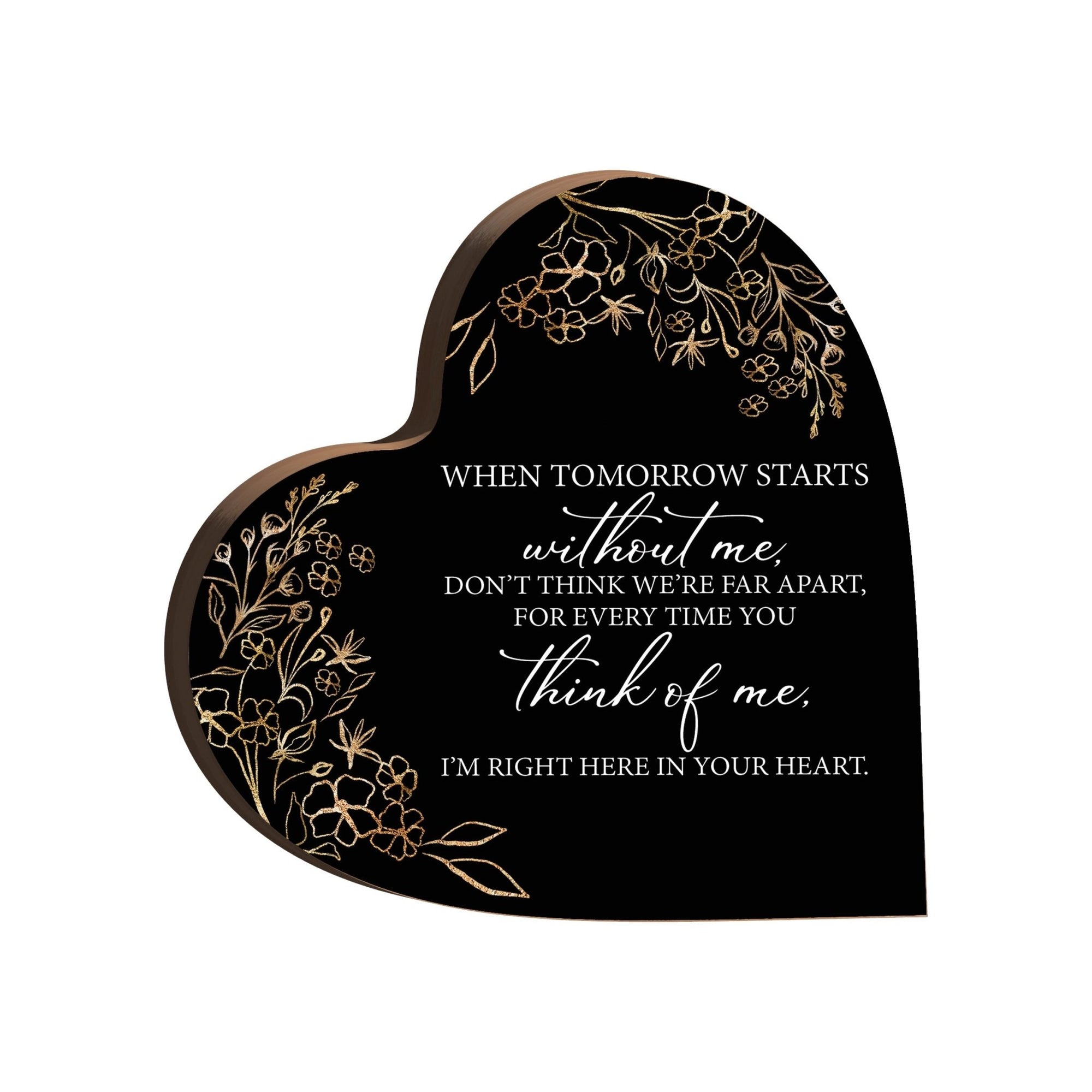 Wooden Memorial Heart Block Sign for Loss of Loved One - LifeSong Milestones