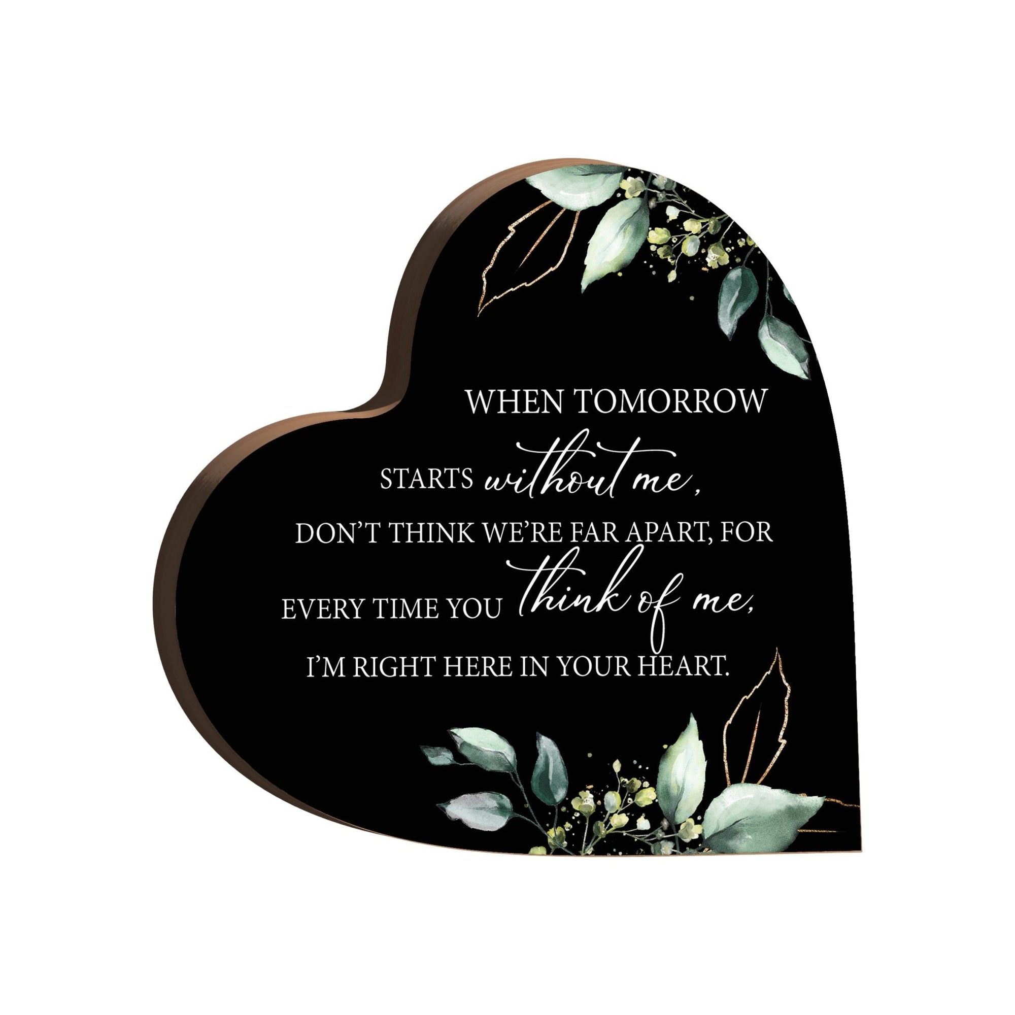 Wooden Memorial Heart Block Sign for Loss of Loved One - LifeSong Milestones