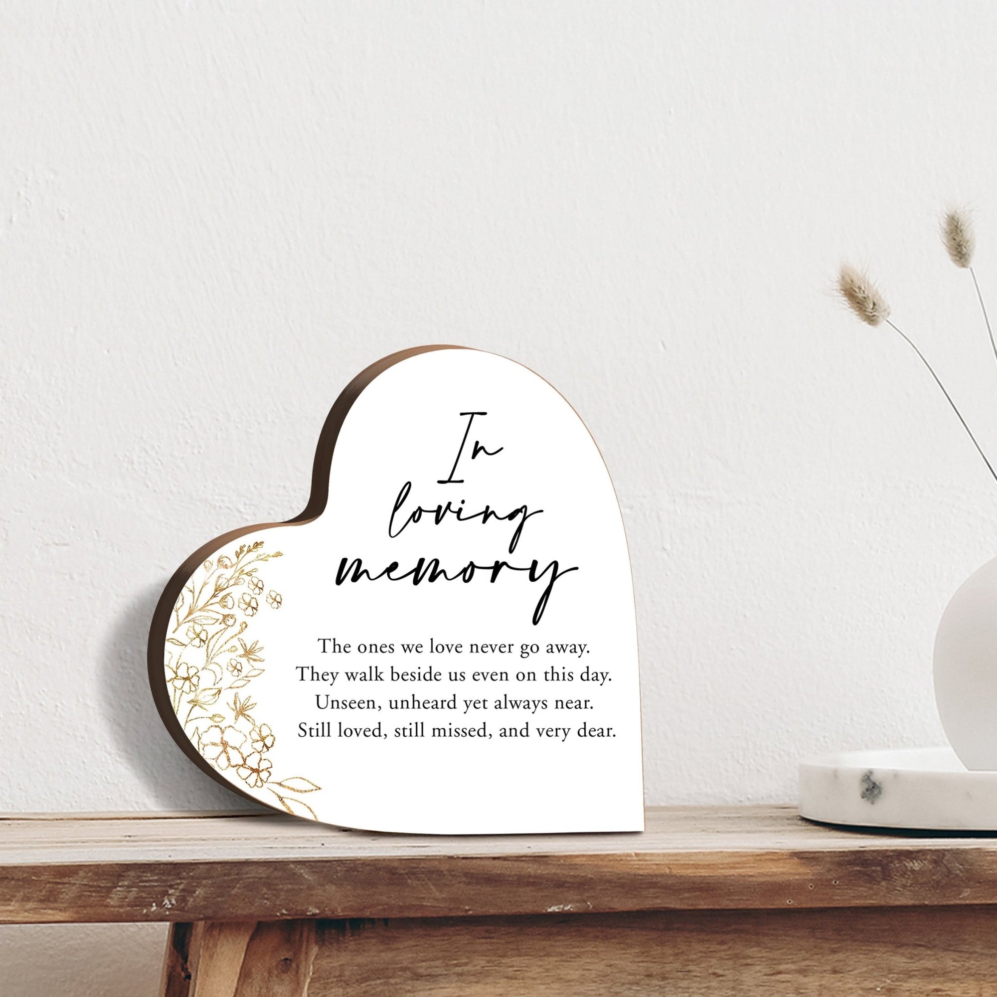 Wooden Memorial Heart Block Sign for Loss of Loved One - LifeSong Milestones