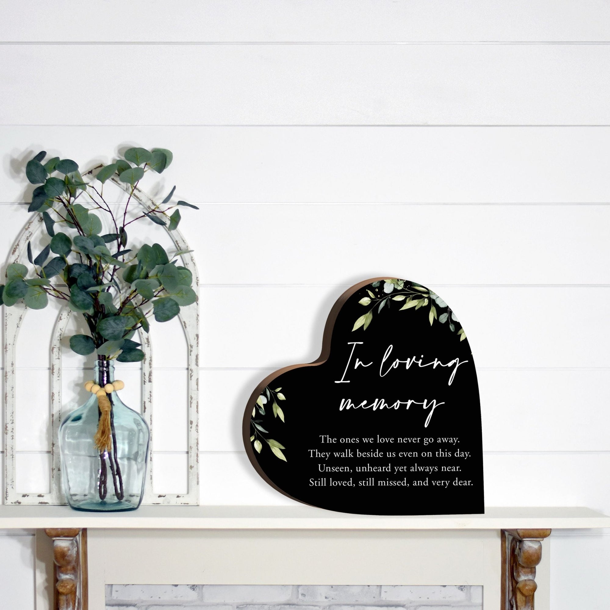 Wooden Memorial Heart Block Sign for Loss of Loved One - LifeSong Milestones