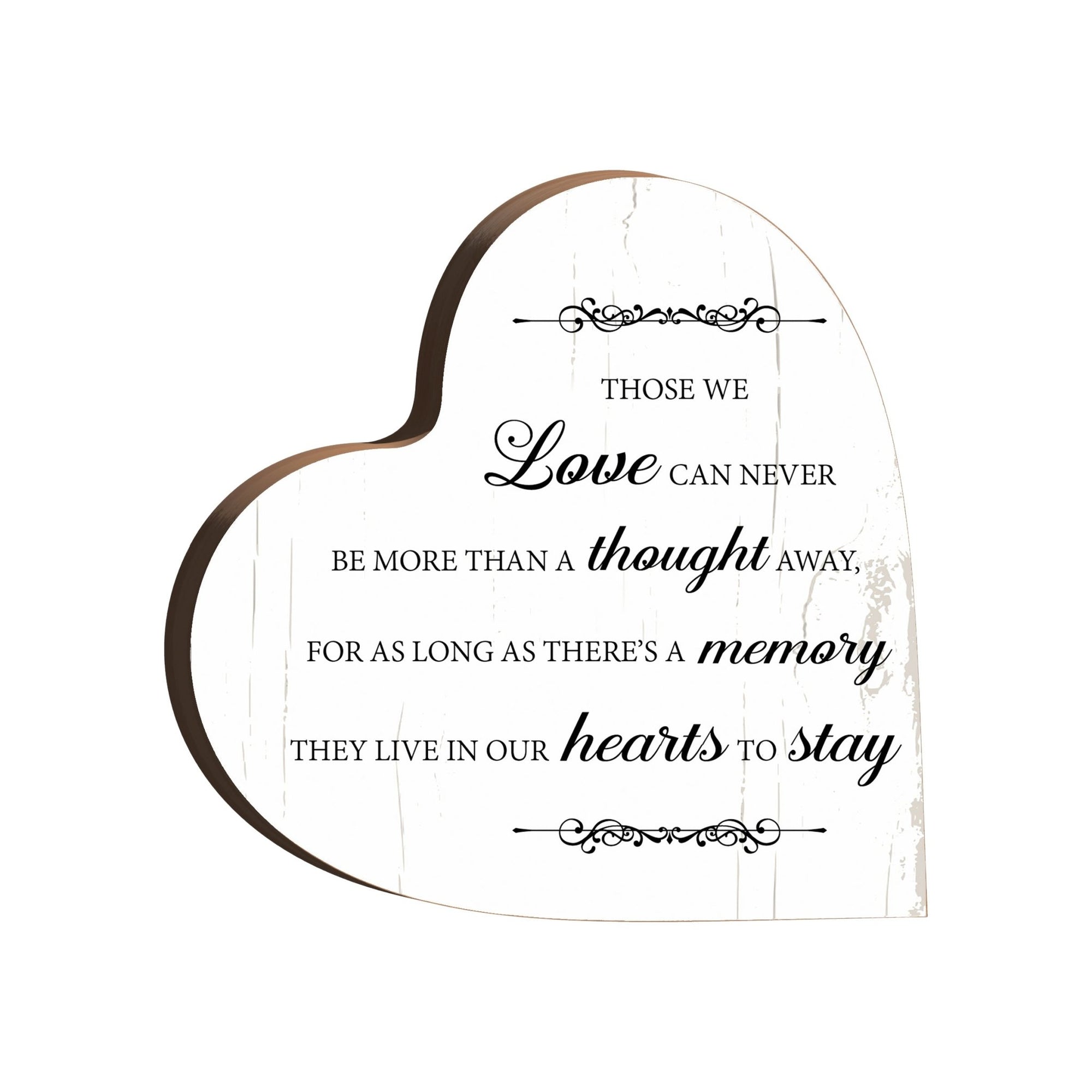 Wooden Memorial Heart Block Sign for Loss of Loved One - LifeSong Milestones