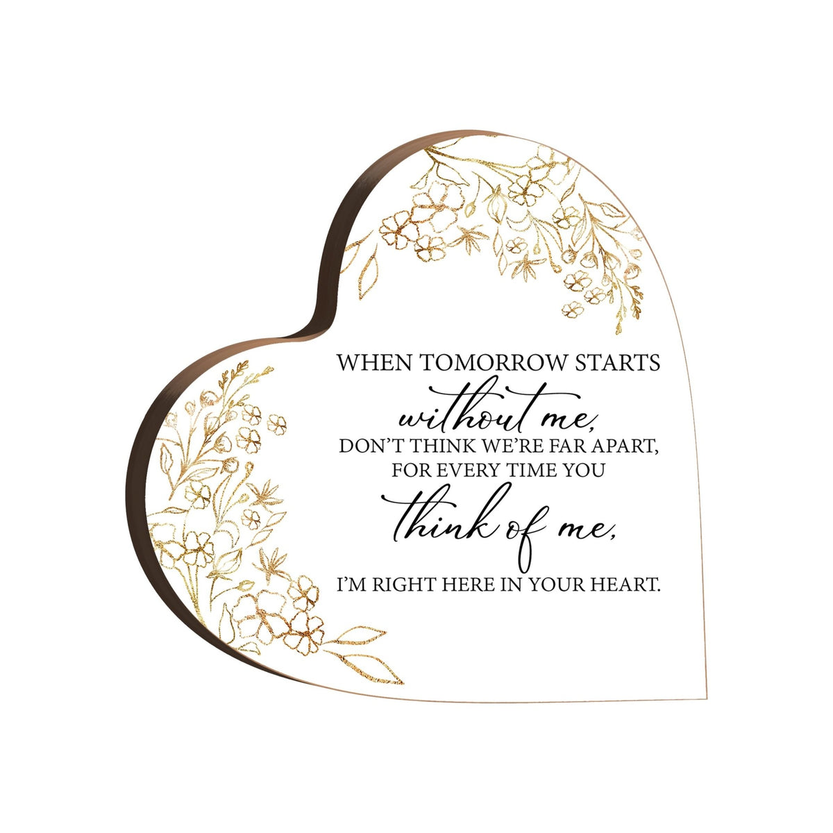 Wooden Memorial Heart Block Sign for Loss of Loved One - LifeSong Milestones