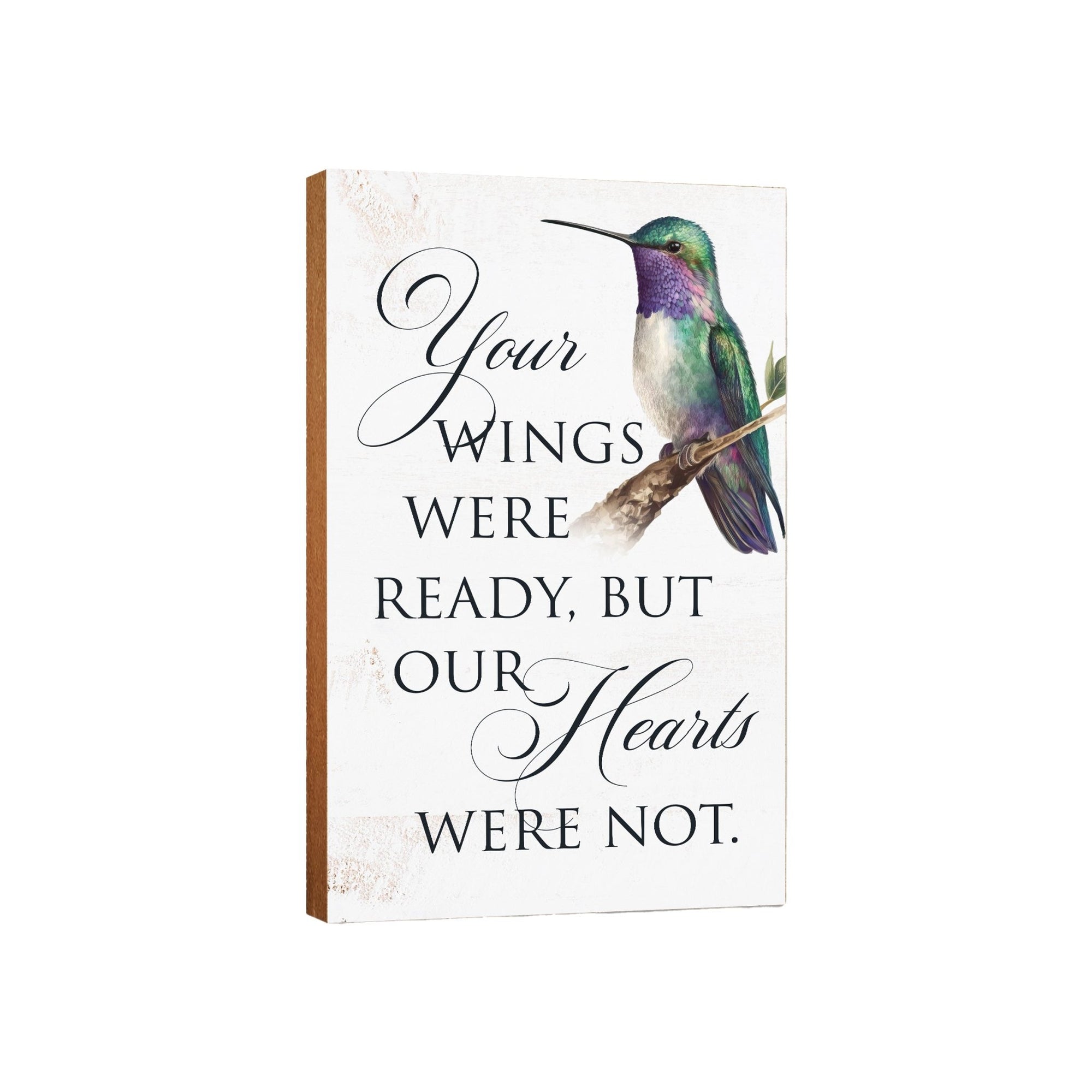 Wooden Memorial Hummingbird Wall Plaque for Loss of Loved One - LifeSong Milestones