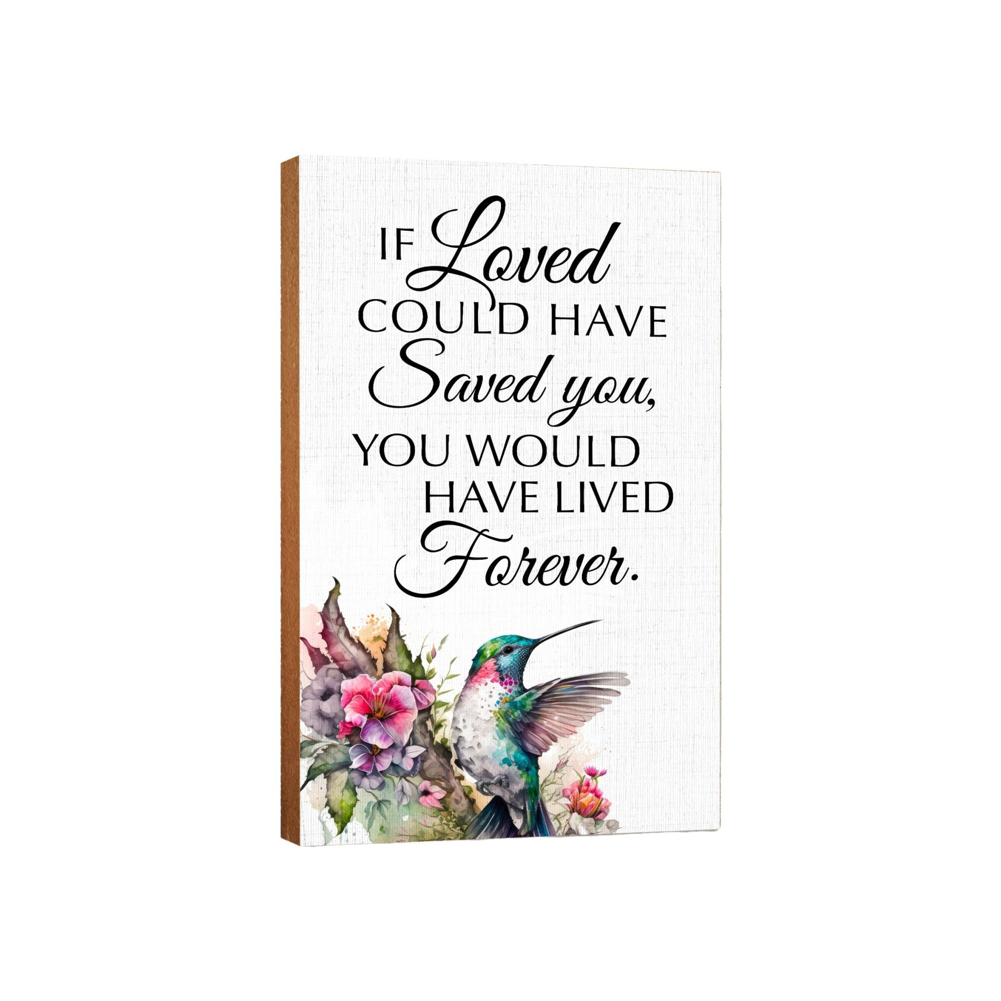 Wooden Memorial Hummingbird Wall Plaque for Loss of Loved One - LifeSong Milestones