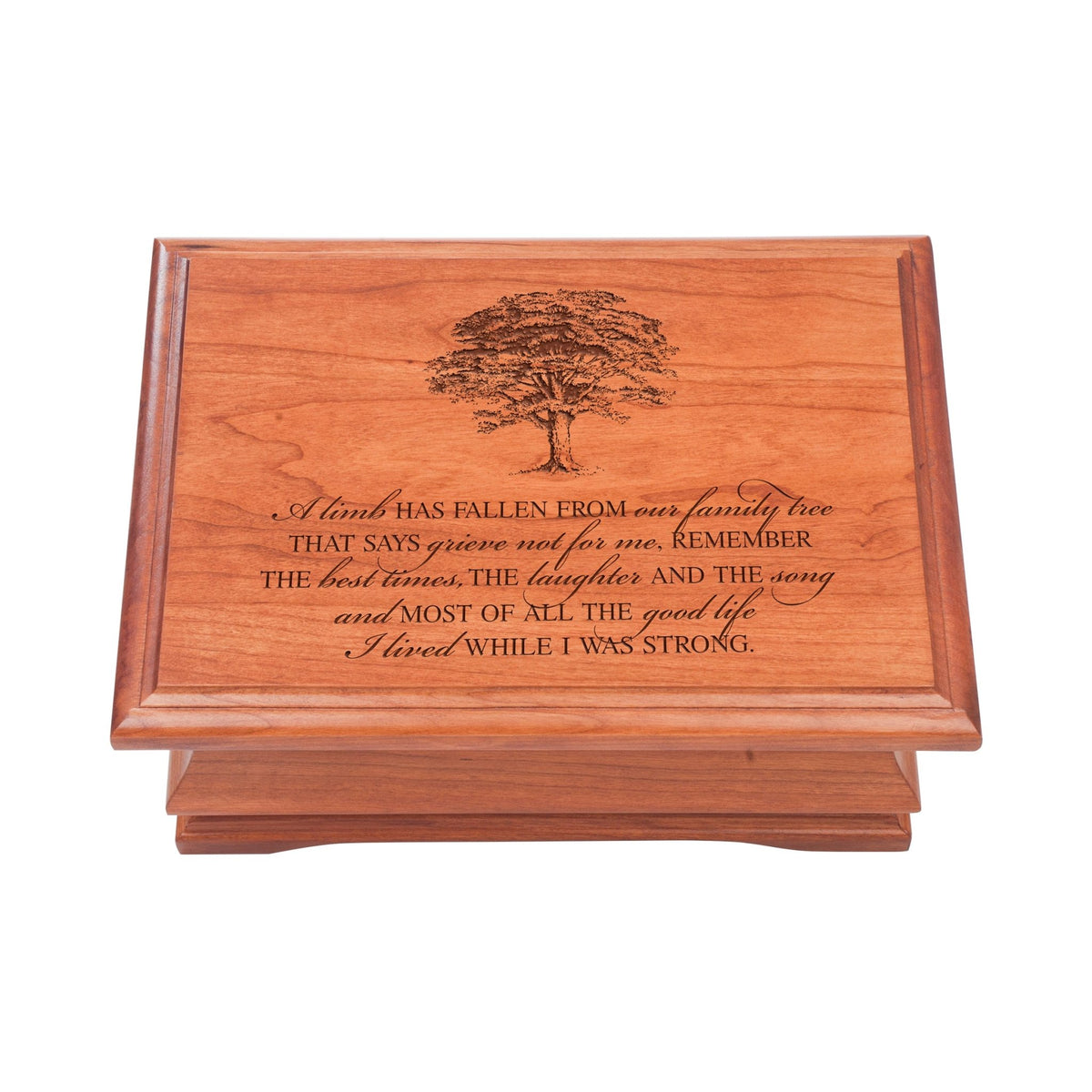 Wooden Memorial Jewelry Box Organizer 11.5x8.25 – A Limb Has Fallen - LifeSong Milestones