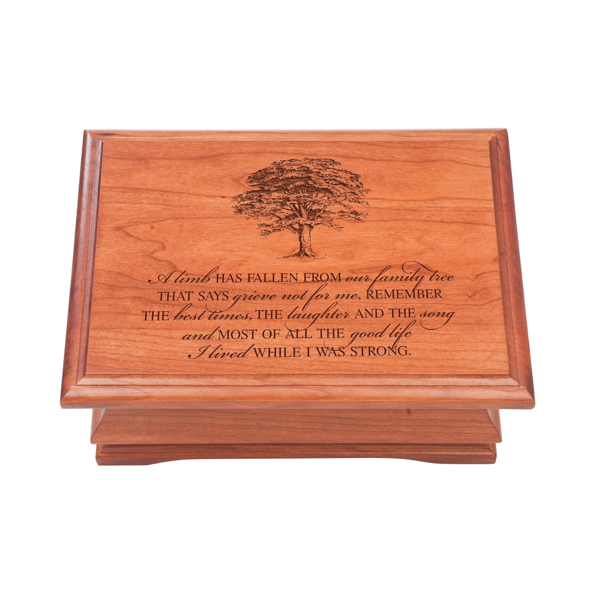 Wooden Memorial Jewelry Box Organizer 11.5x8.25 – A Limb Has Fallen - LifeSong Milestones